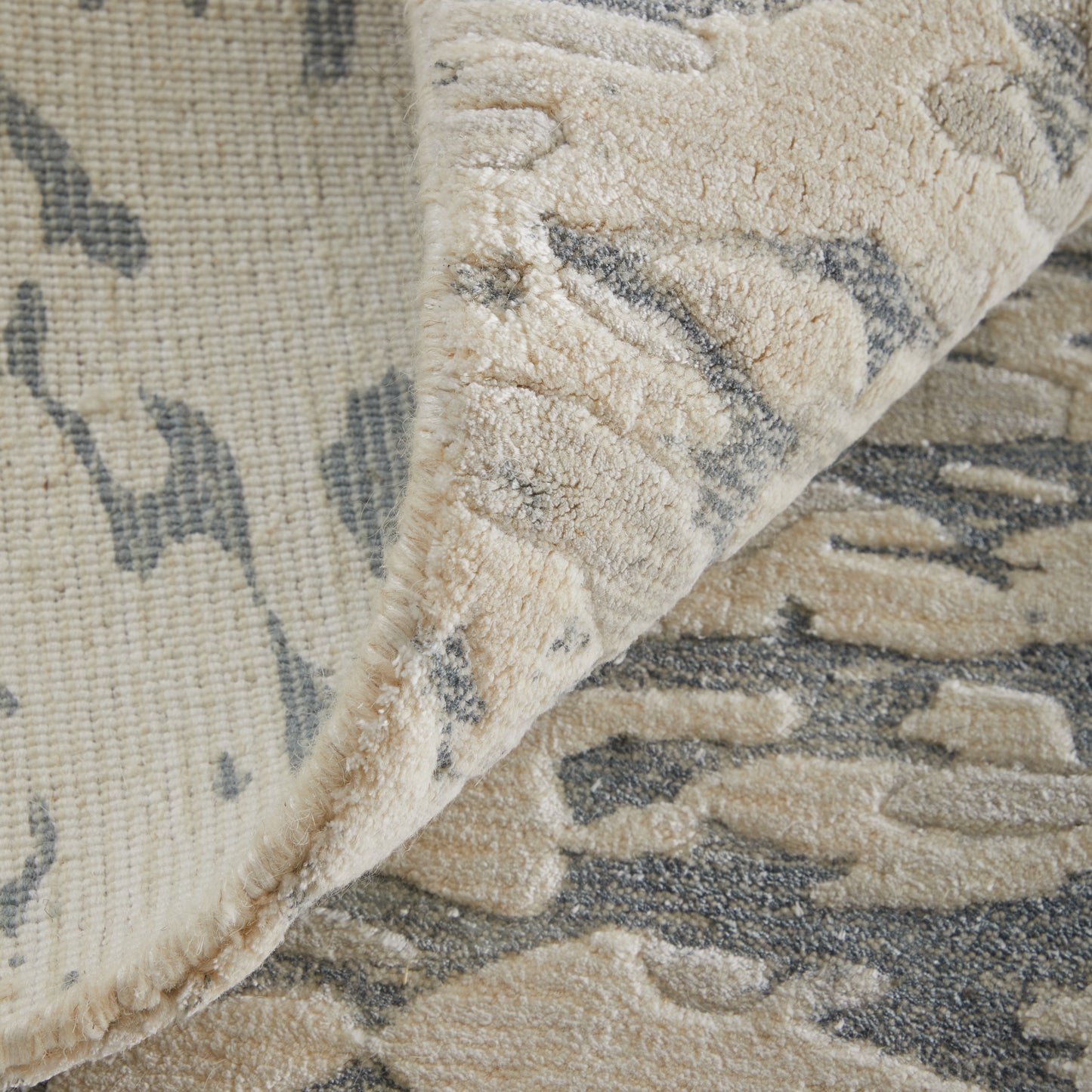Braden Modern/Industrial/Casual Abstract/Watercolor Ivory/Blue/Gray - Feizy Rug