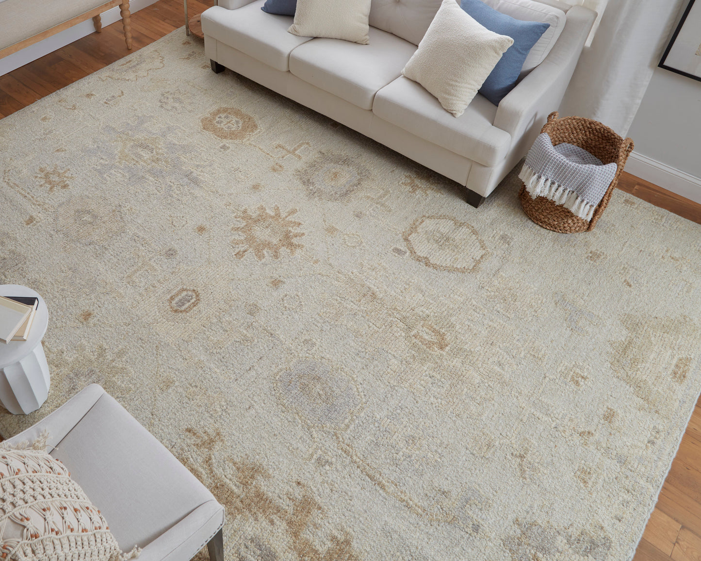 Grafton Transitional/Craftsman/Bohemian & Eclectic Floral & Botanical Tan/Ivory/Orange - Feizy Rug