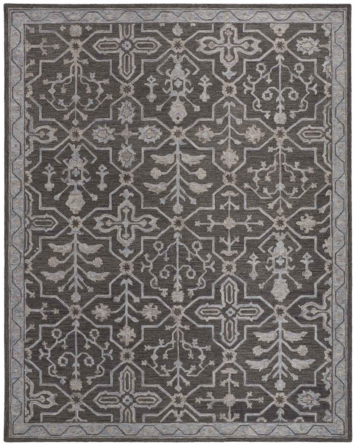 Fallon Traditional/Classic Oriental/Geometric/Floral & Botanical Taupe/Gray - Feizy Rug