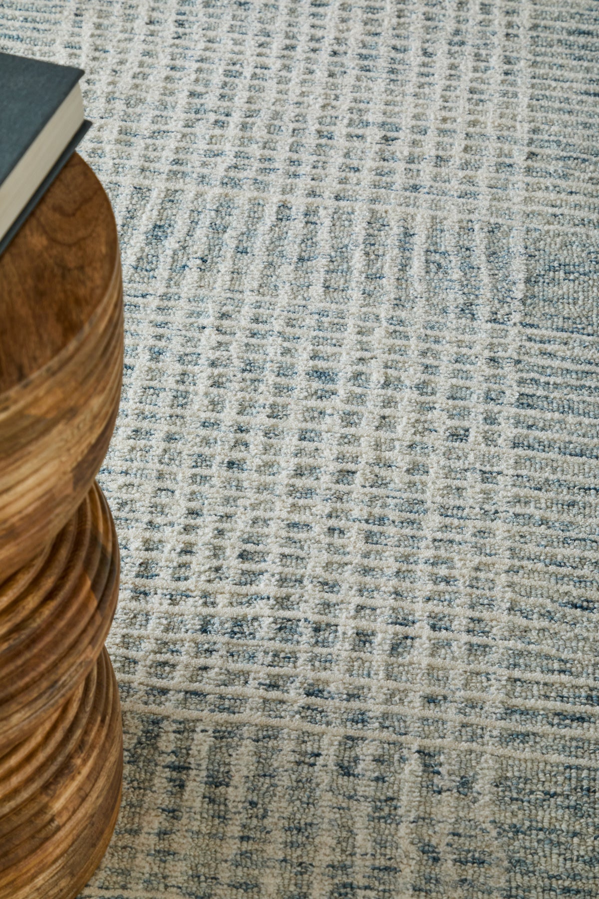 Winston Modern Plaid/Stripes Blue/Ivory - Feizy Rug