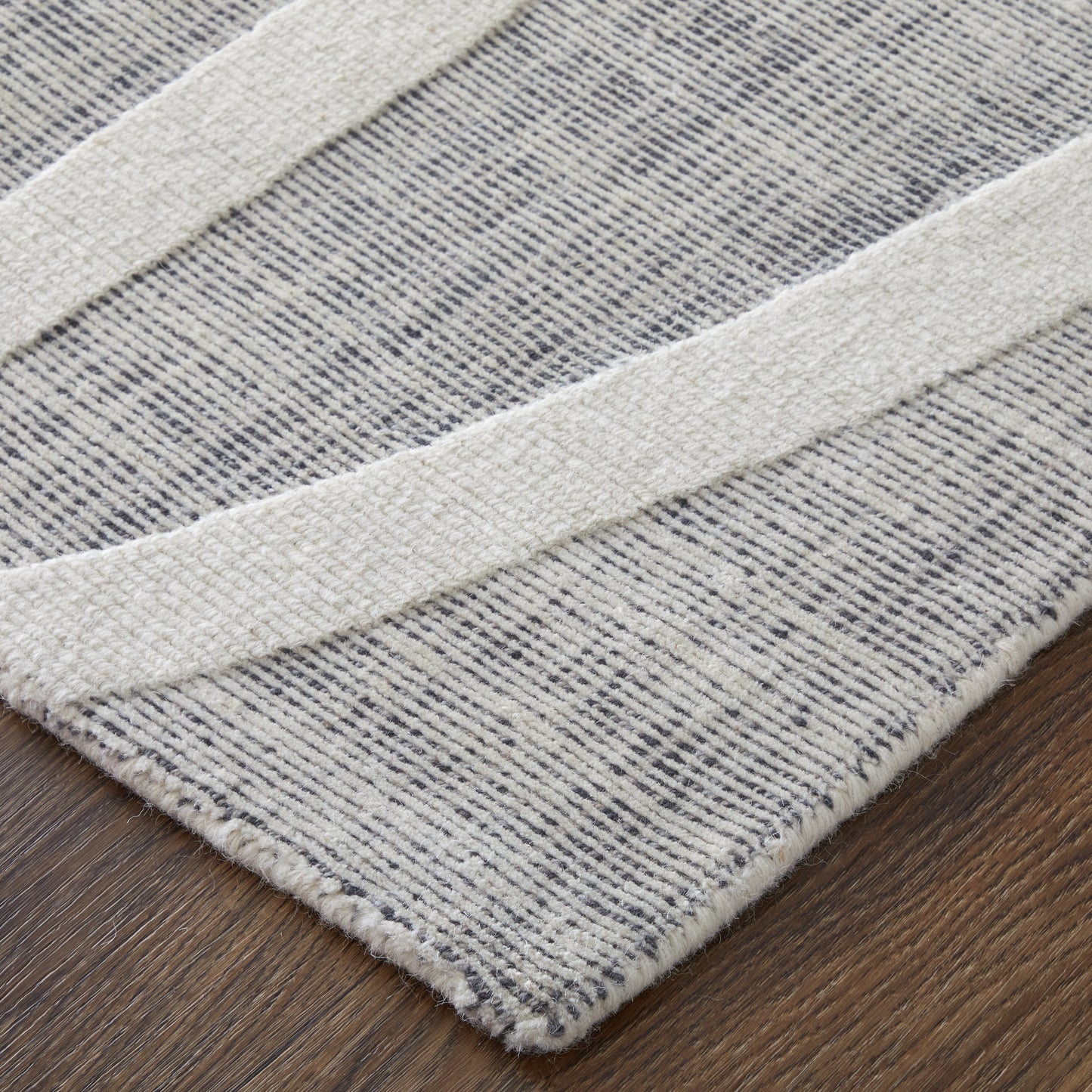 Peconic Modern/Industrial/Casual Abstract/Stripes Gray/Ivory - Feizy Rug