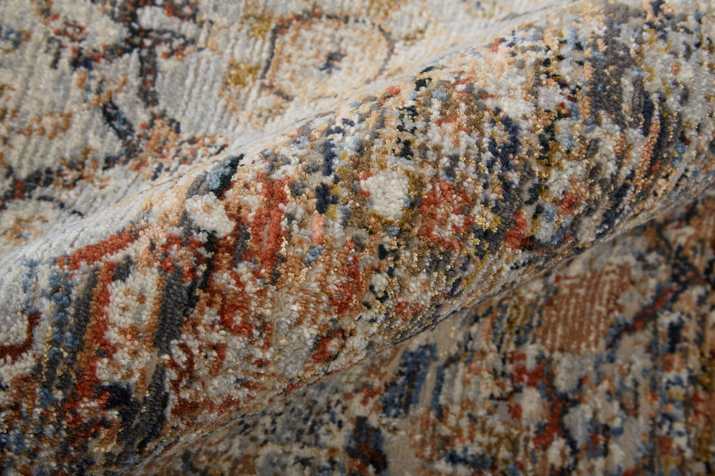 Kaia Transitional/Bohemian & Eclectic/Vintage Tan/Orange/Blue Area Rug