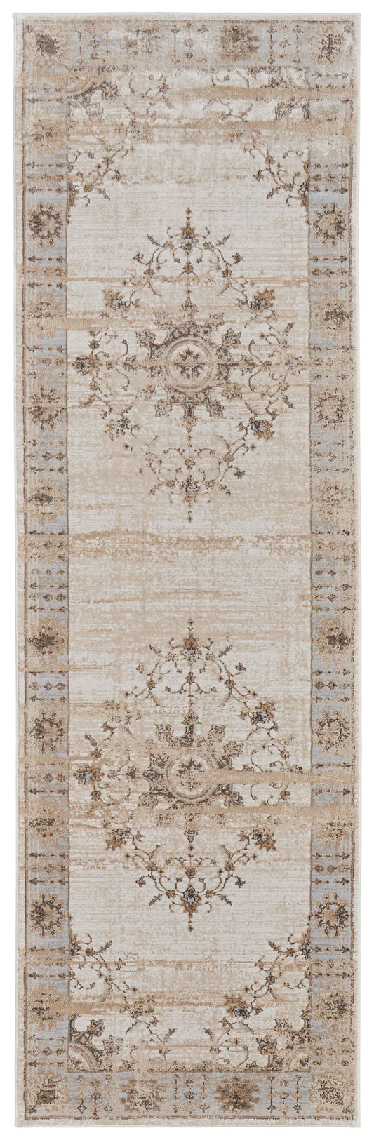 Celene Traditional/French & Victorian/Vintage Tan/Brown/Gray Runner  Feizy Rugs Small Parcel,Feizy Rugs,Celene,Tan/Brown/Gray,2'6" x 8',Runner,Viscose/Polyester,Traditional/French & Victorian/Vintage,Turkey