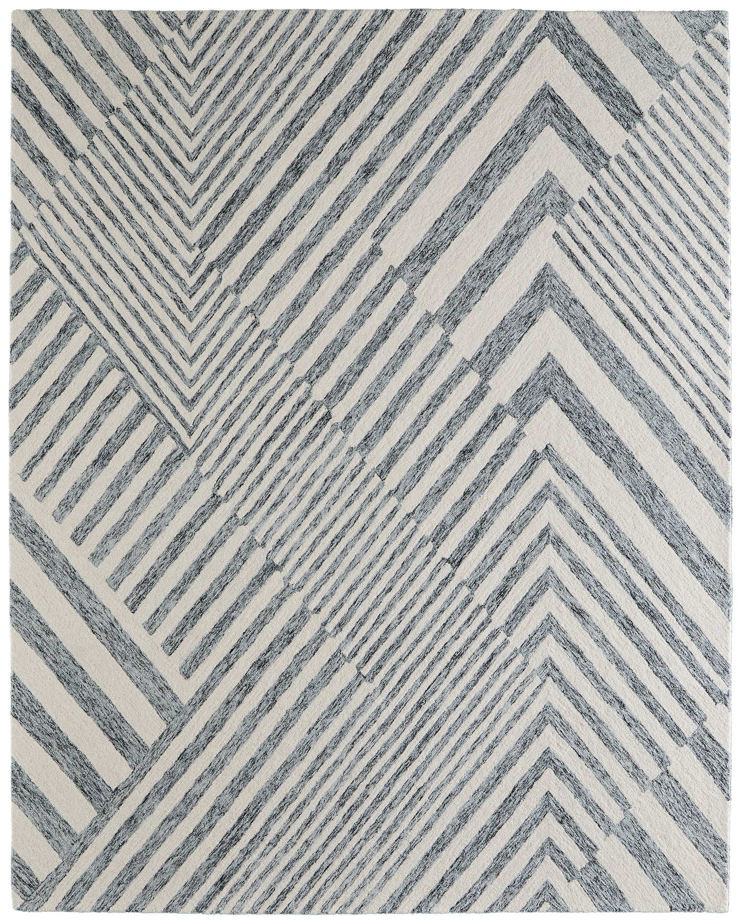 Wallace Modern/Global Geometric/Stripes Gray/Ivory - Feizy Rug