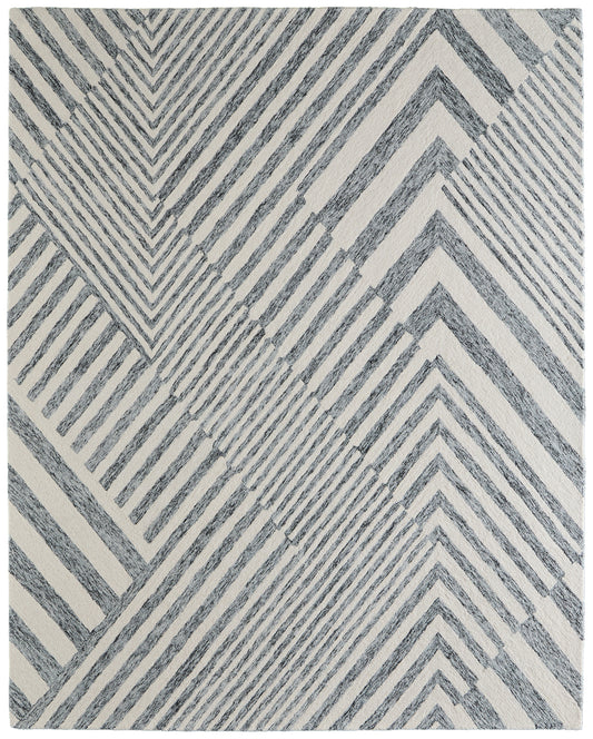 Wallace Modern/Global Geometric/Stripes Gray/Ivory - Feizy Rug