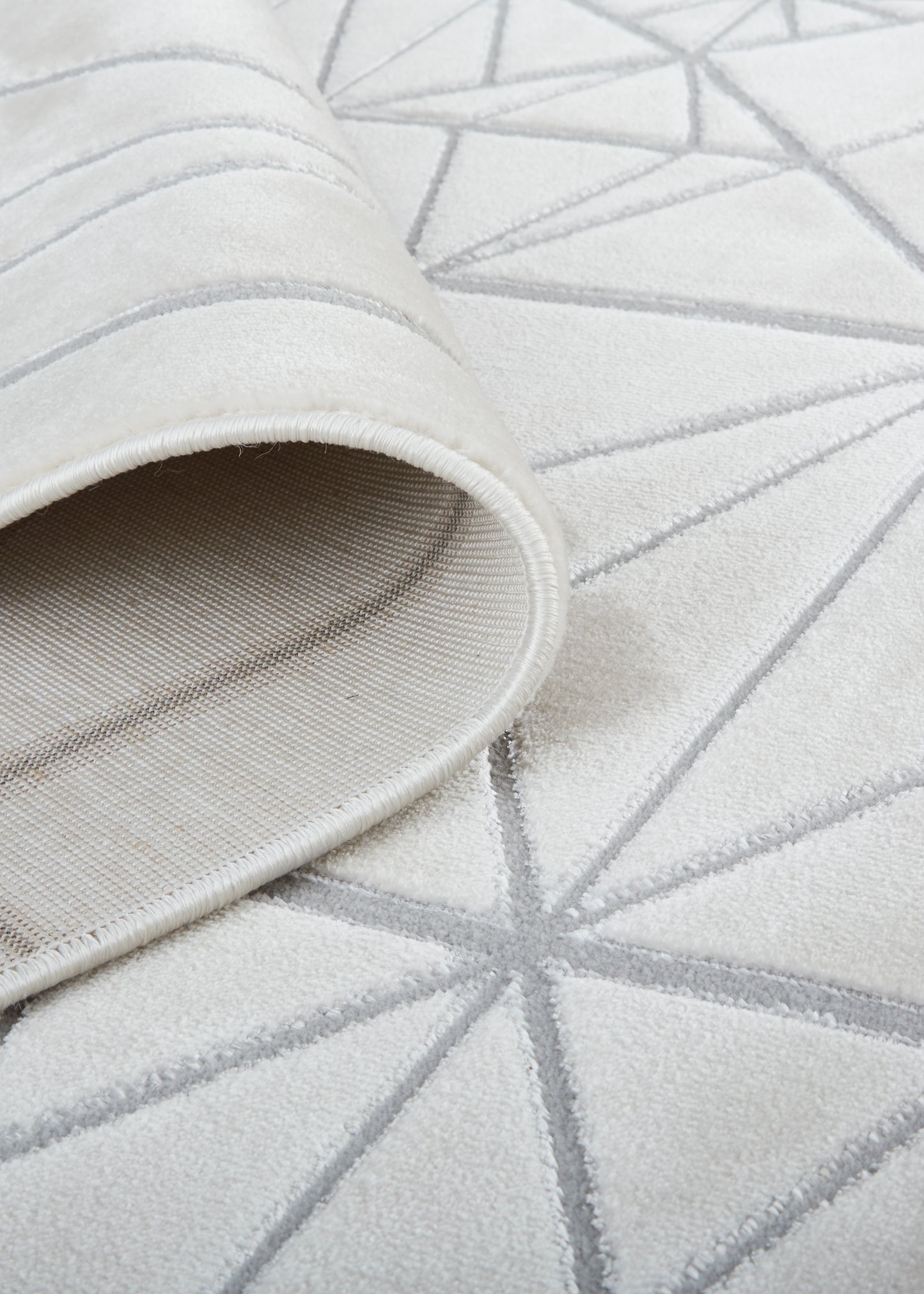 Micah Modern/Mid-Century Modern Geometric White/Silver/Gray - Feizy Rug