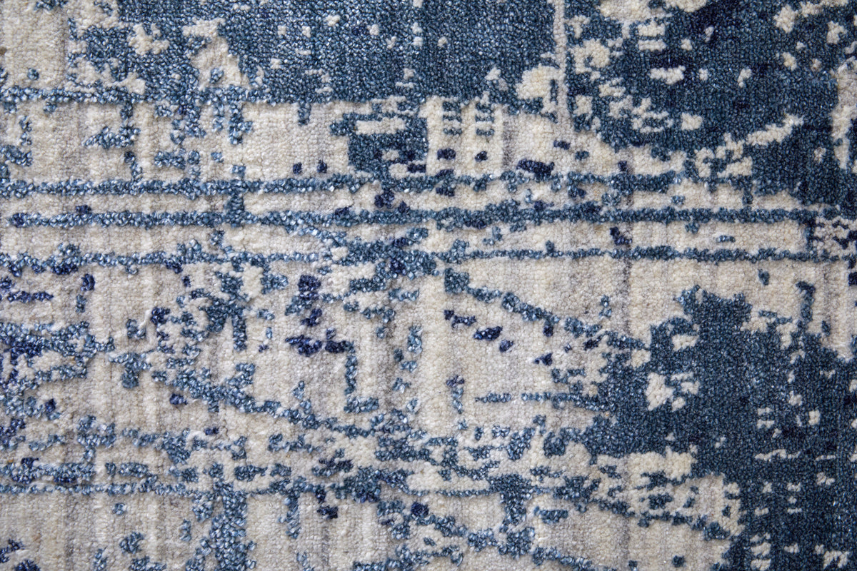 Eastfield Modern/Casual Abstract/Distressed Blue/Ivory 69AE - Feizy Rug