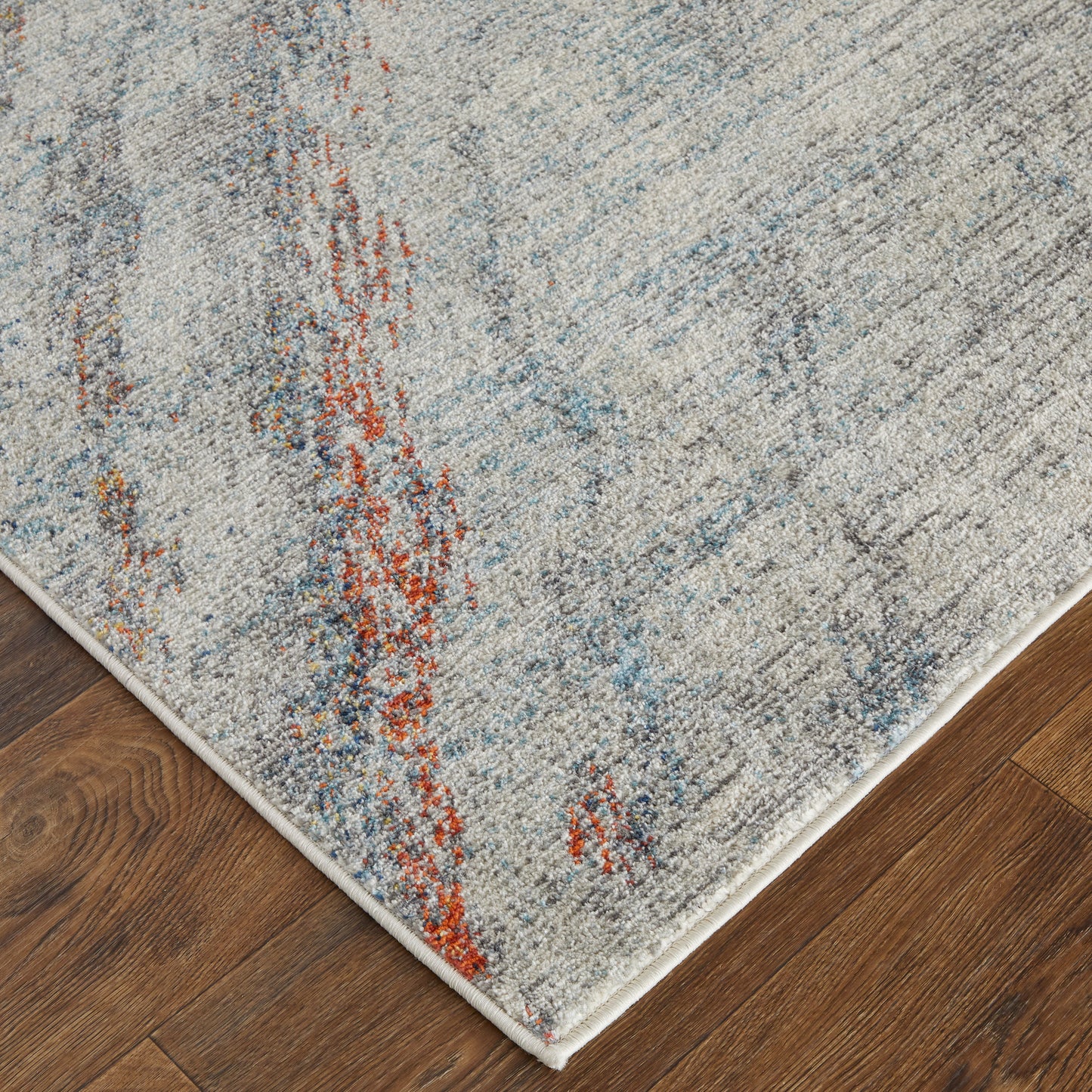 Edgemont Modern/Casual Abstract Ivory/Orange/Blue - Feizy Rug