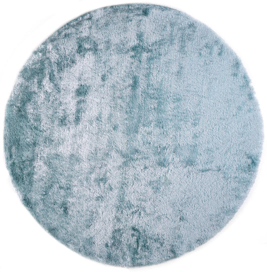 Indochine Modern/Luxury & Glam/Casual Blue/Silver Round Rug