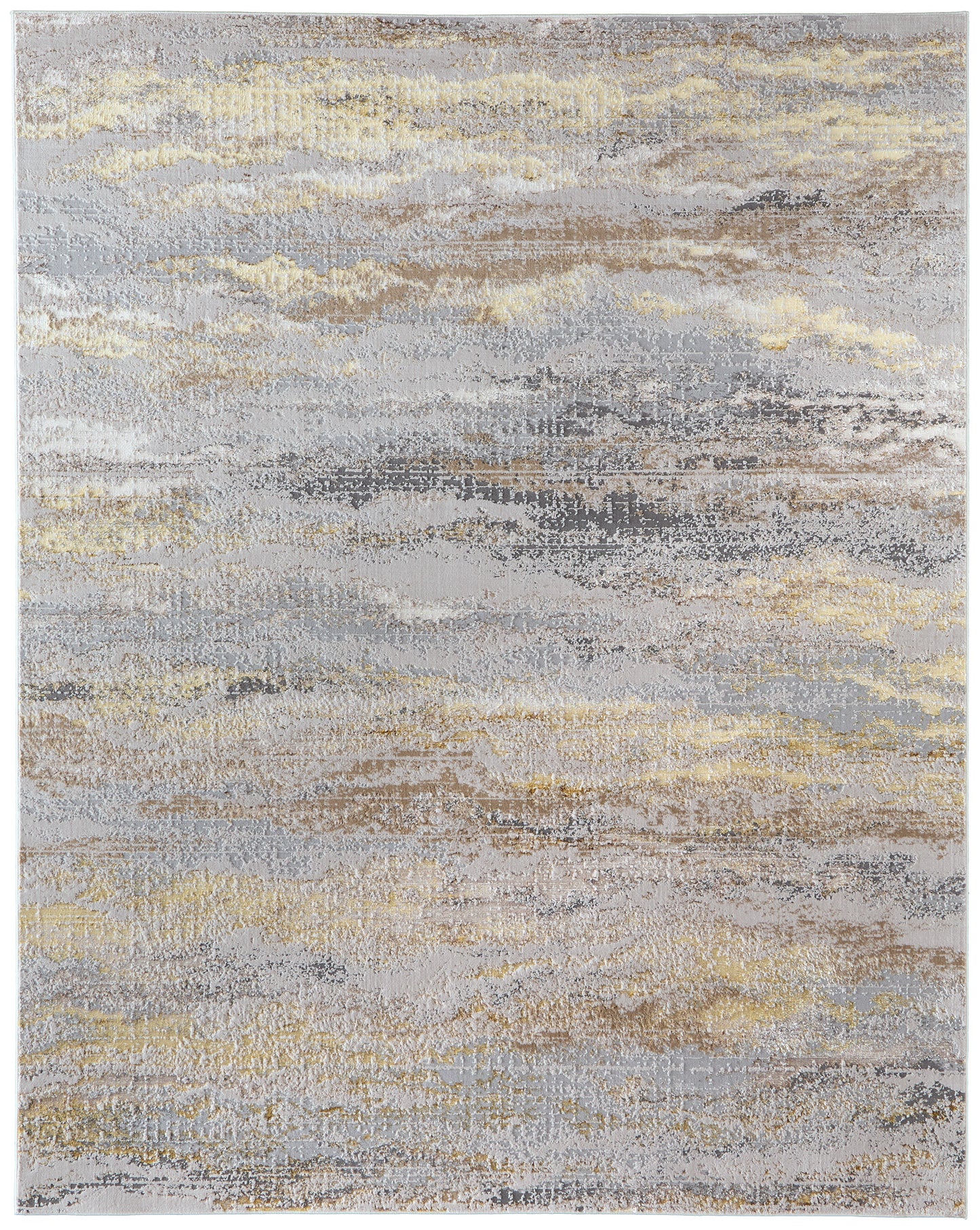Aura Modern/Industrial Abstract/Gradient & Ombre Gold/Gray/Ivory - Feizy Rug