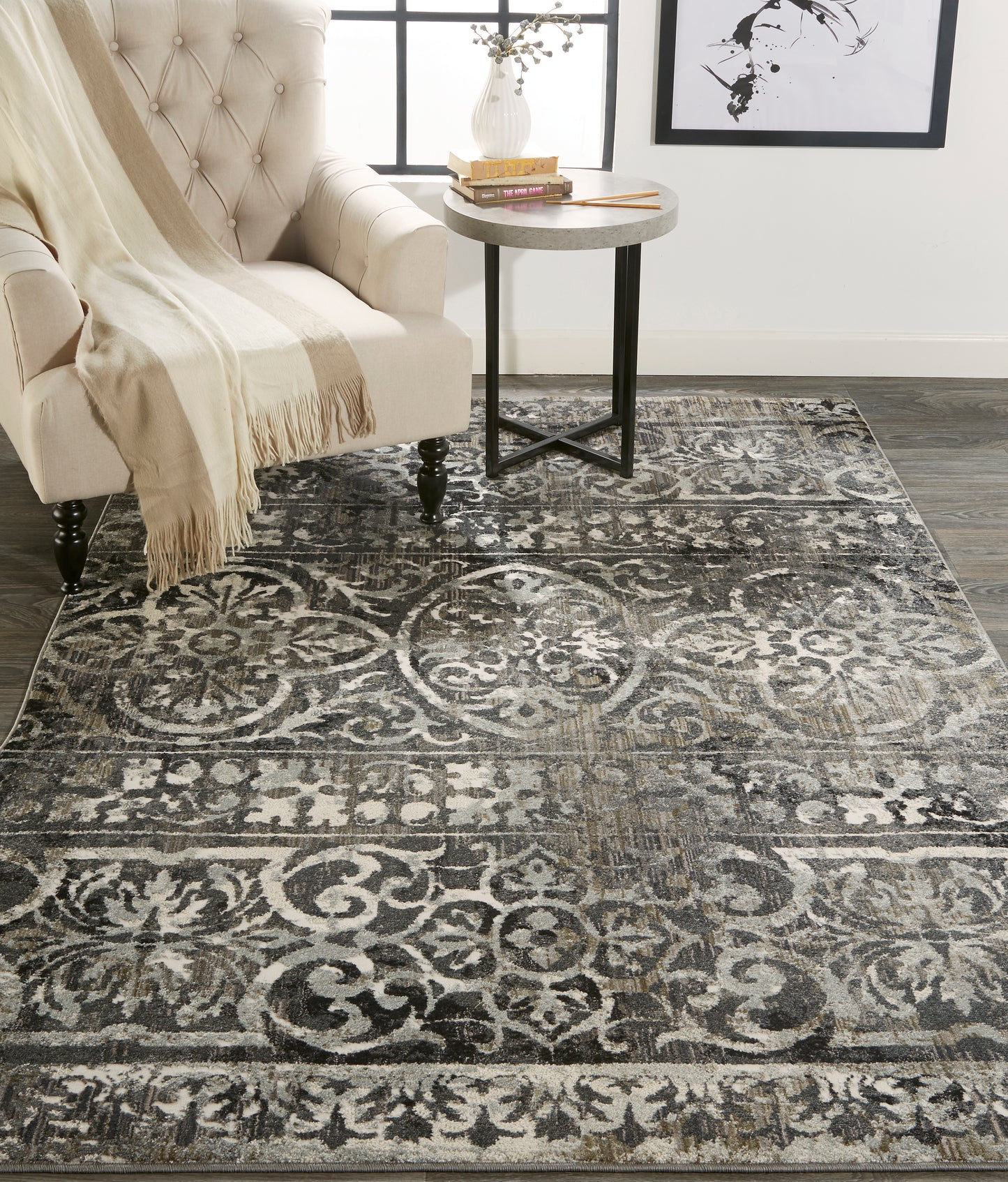 Kano Transitional/Casual Gray/Ivory/Taupe Area Rug