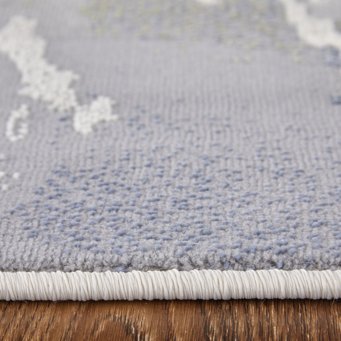 Mandana Modern/Bohemian & Eclectic Abstract/Watercolor Ivory/Blue - Feizy Rug