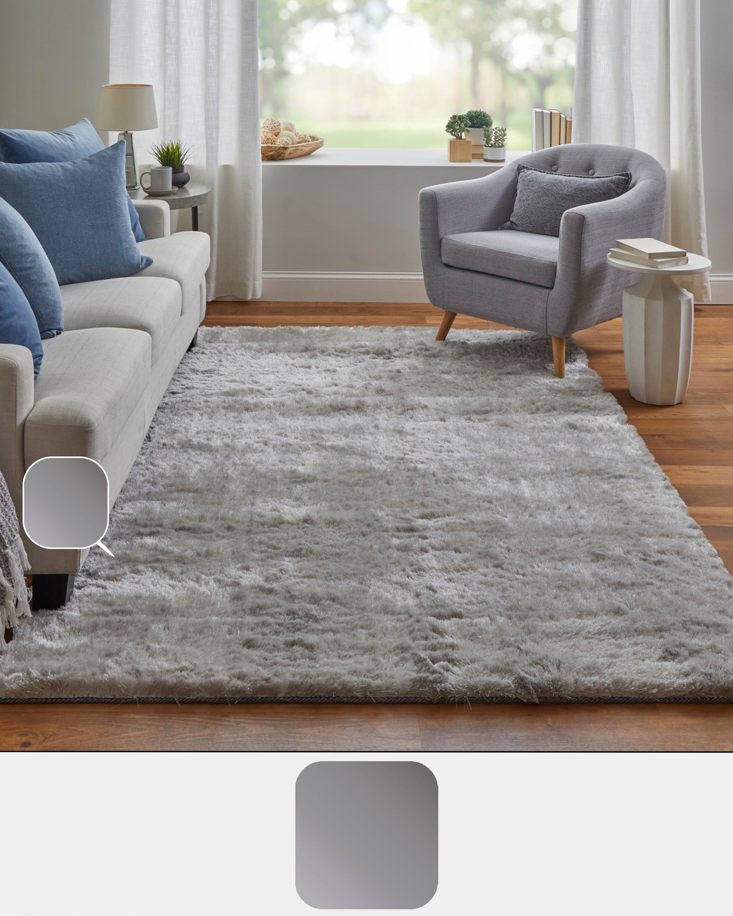 Indochine Modern/Luxury & Glam/Casual Gray/Silver Accent Rug