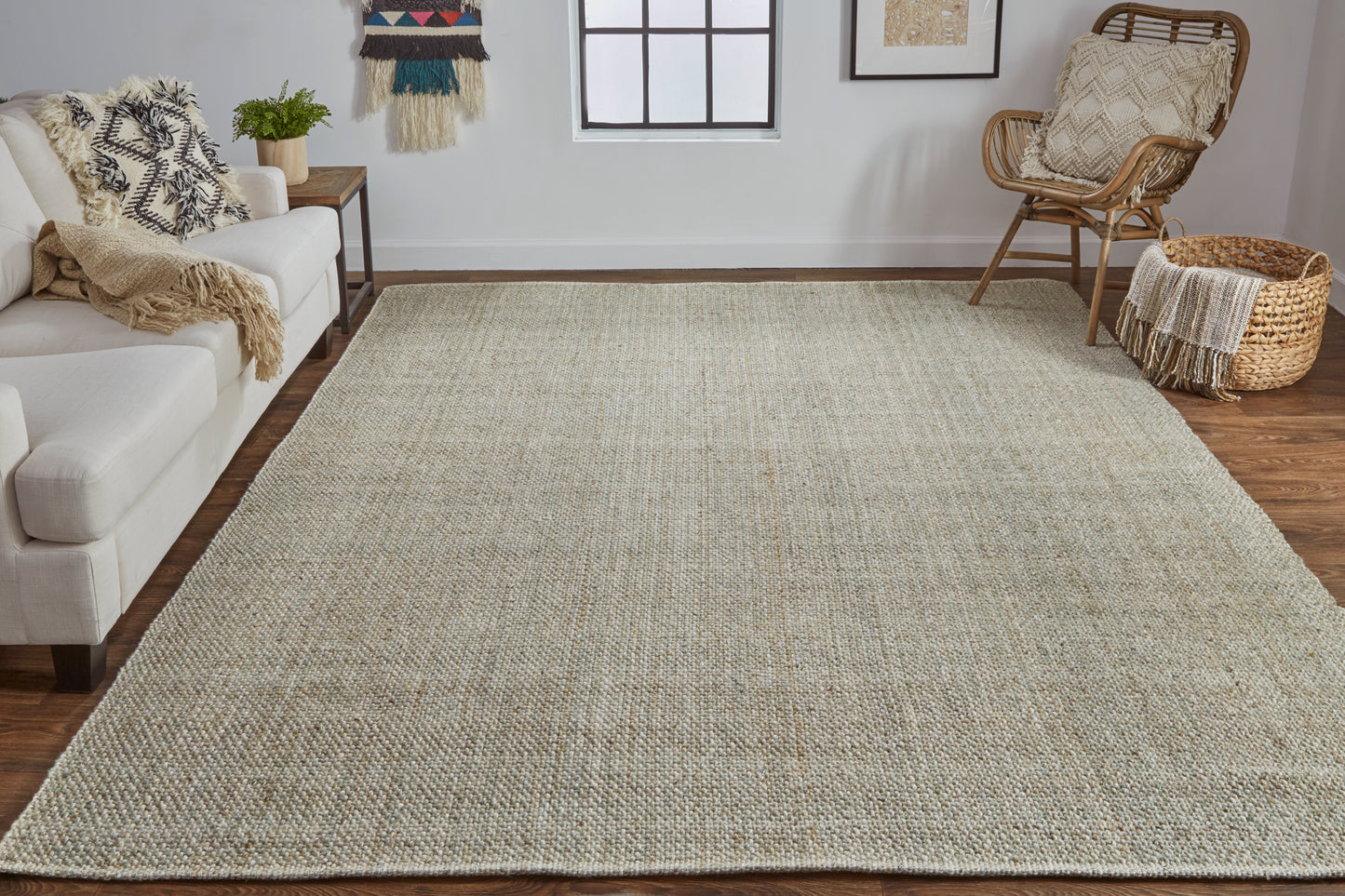 Naples Transitional/Casual/Nautical & Coastal Solid/Stripes Green/Tan - Feizy Rug