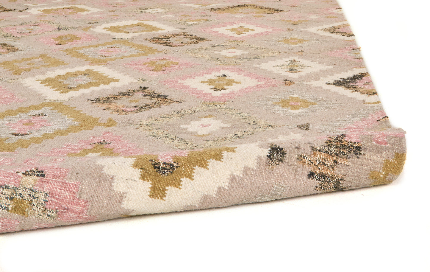 Savona III Transitional/Bohemian & Eclectic Diamond Pink/Gold/Taupe - Feizy Rug