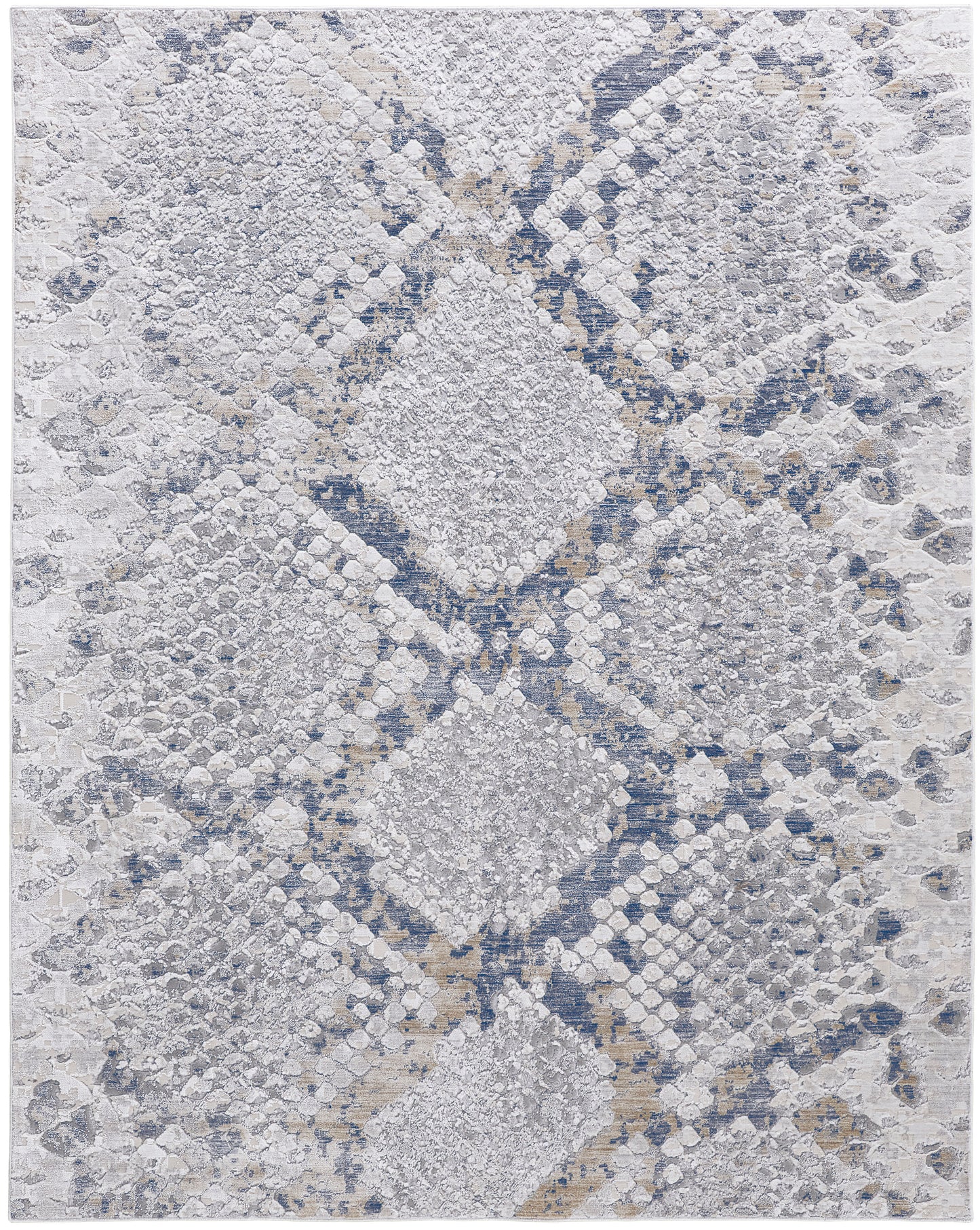 Laina Transitional/Global/Farmhouse Silver/Gray/Blue Area Rug
