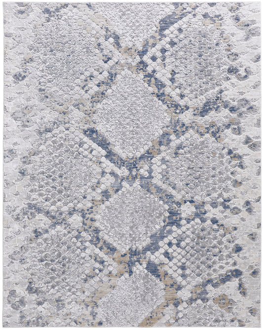 Laina Transitional/Global/Farmhouse Silver/Gray/Blue Area Rug
