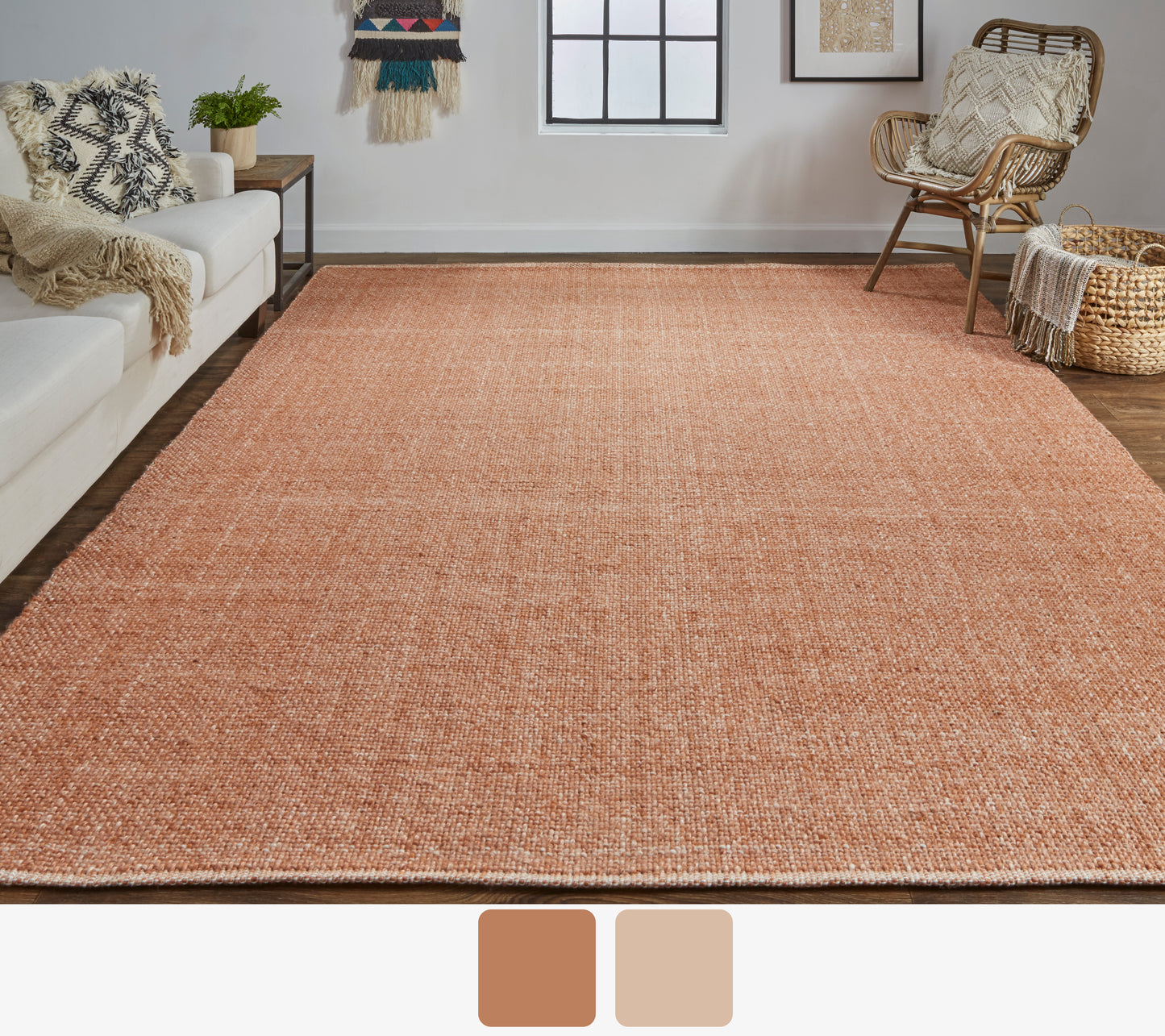 Naples Transitional/Casual/Nautical & Coastal Solid/Stripes Orange - Feizy Rug