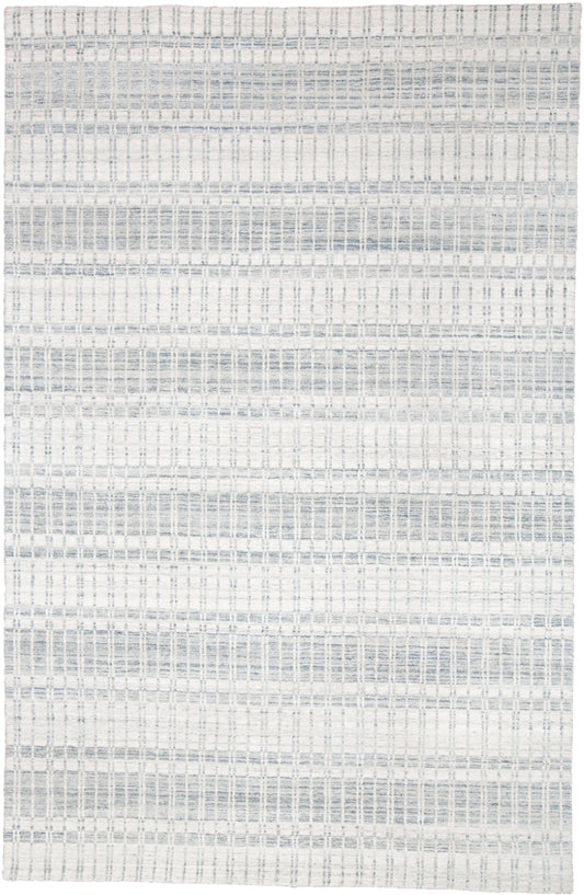 Odell Transitional/Casual Geometric/Stripes Ivory/Blue - Feizy Rug