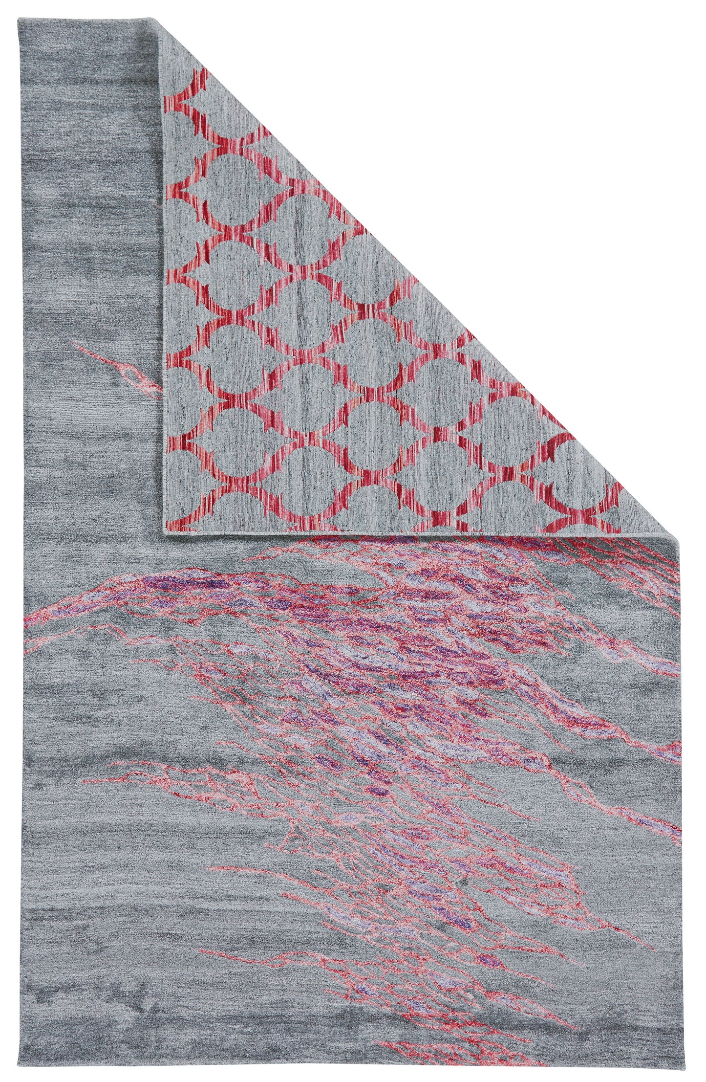 Cosmo Transitional/Casual/Farmhouse Watercolor/Trellis & Lattice/Abstract Red/Gray/Ivory - Feizy Rug