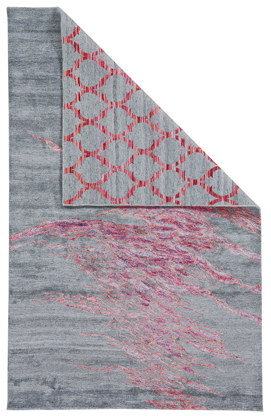 Cosmo Transitional/Casual/Farmhouse Watercolor/Trellis & Lattice/Abstract Red/Gray/Ivory - Feizy Rug