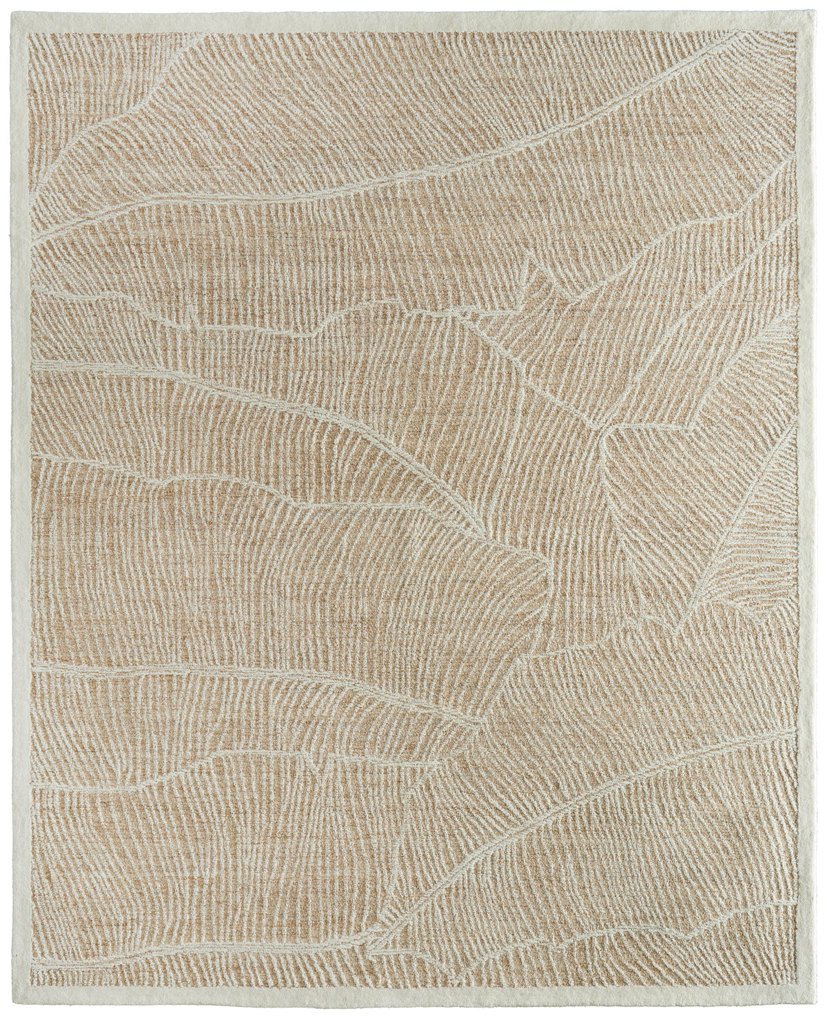 Winston Modern/Nautical & Coastal Floral & Botanical/Bordered/Abstract Tan/Ivory - Feizy Rug