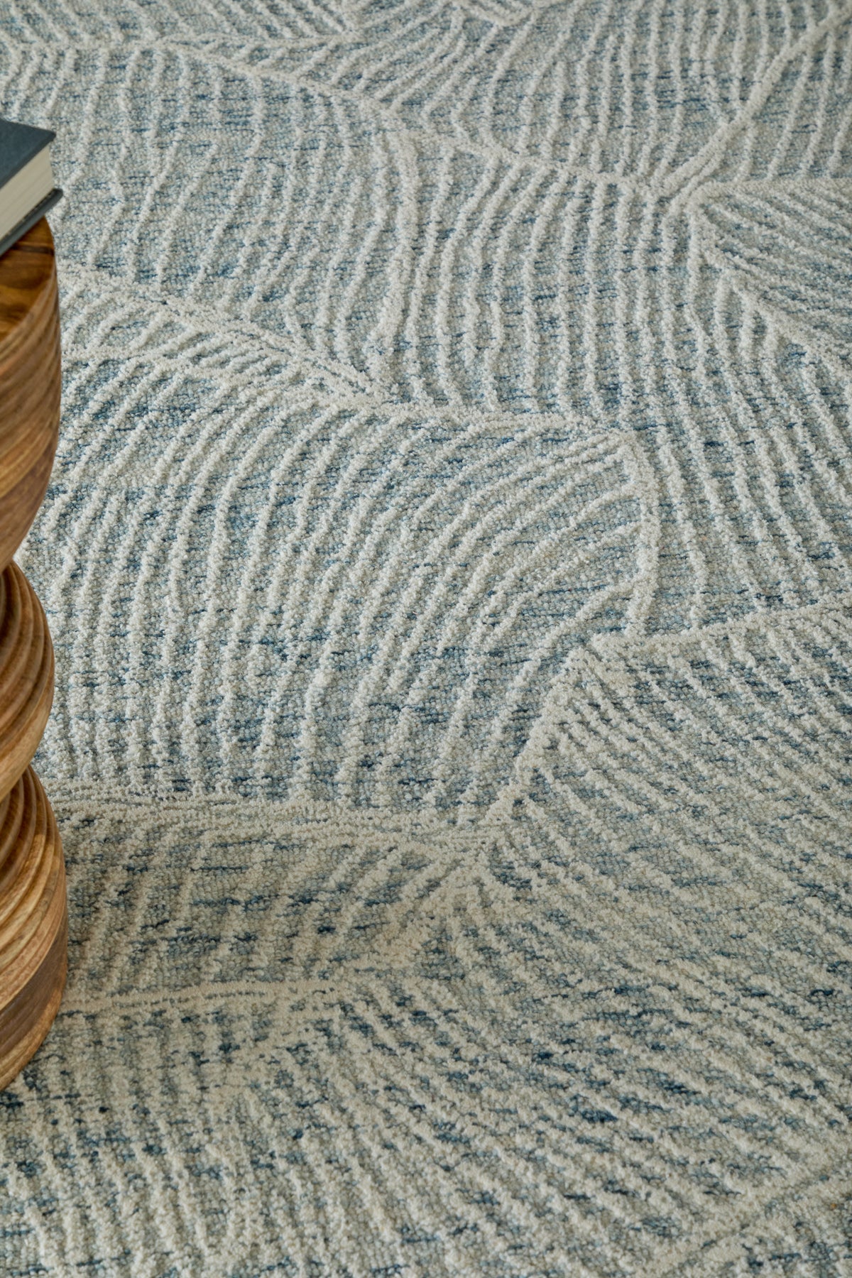 Winston Modern/Nautical & Coastal Floral & Botanical/Bordered/Abstract Blue/Ivory - Feizy Rug