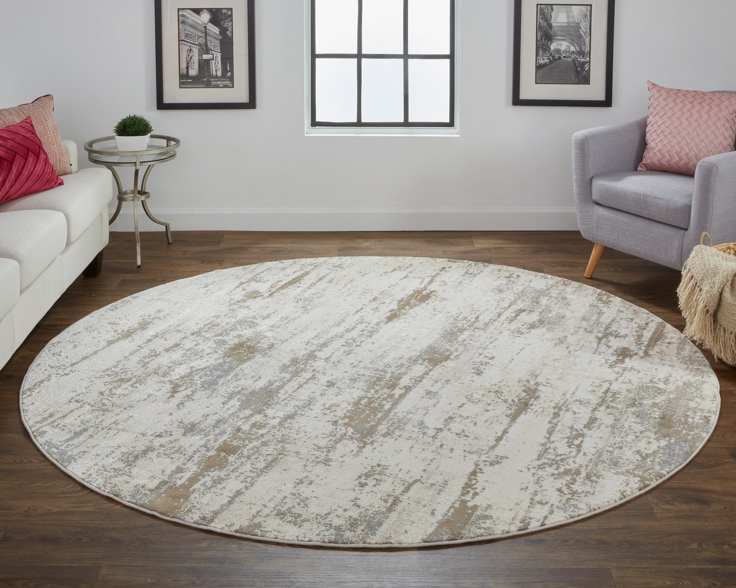 Parker Transitional/Casual Abstract Ivory/Brown - Feizy Rug