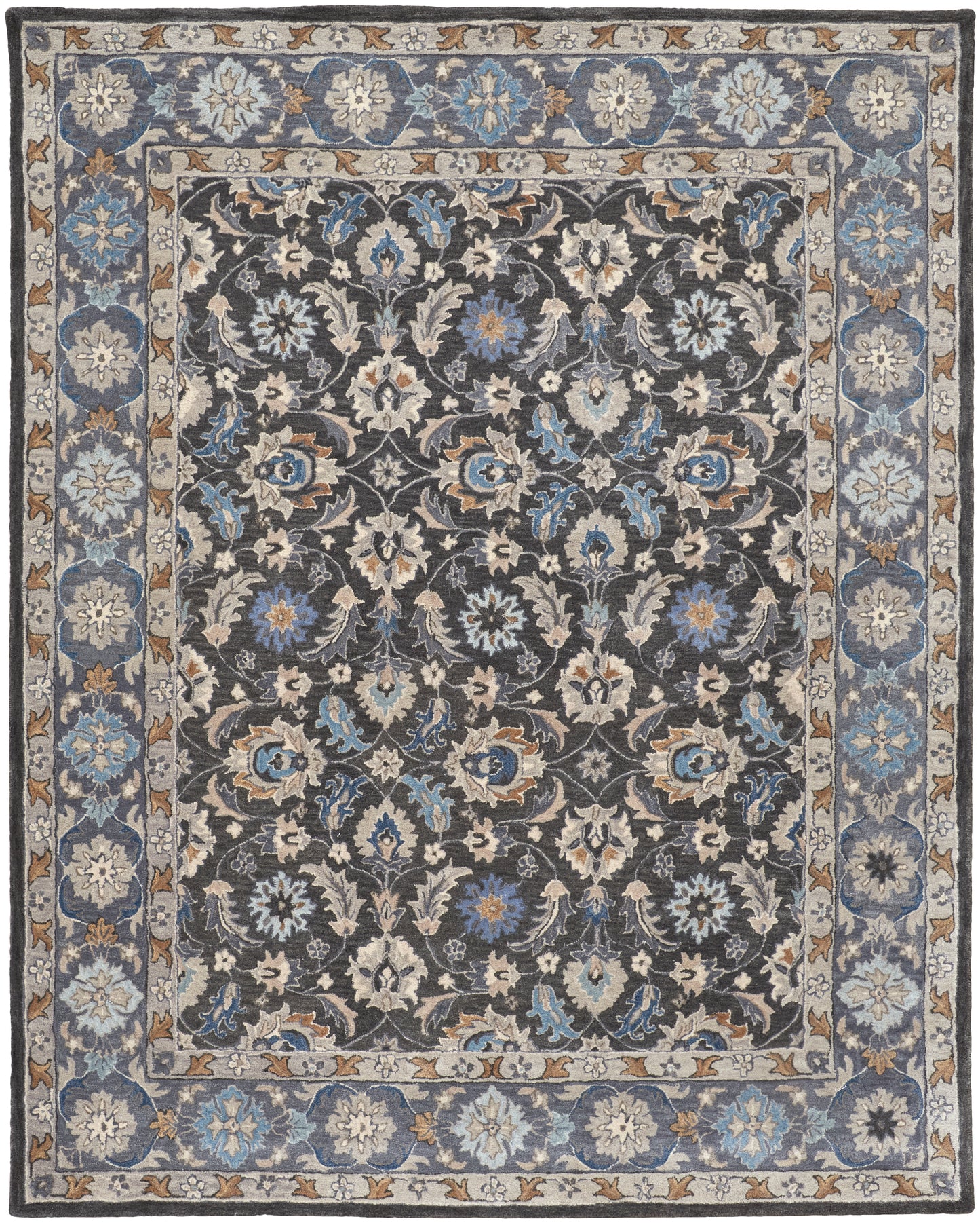 Rylan Transitional/Vintage/Casual Taupe/Blue/Ivory Accent Rug