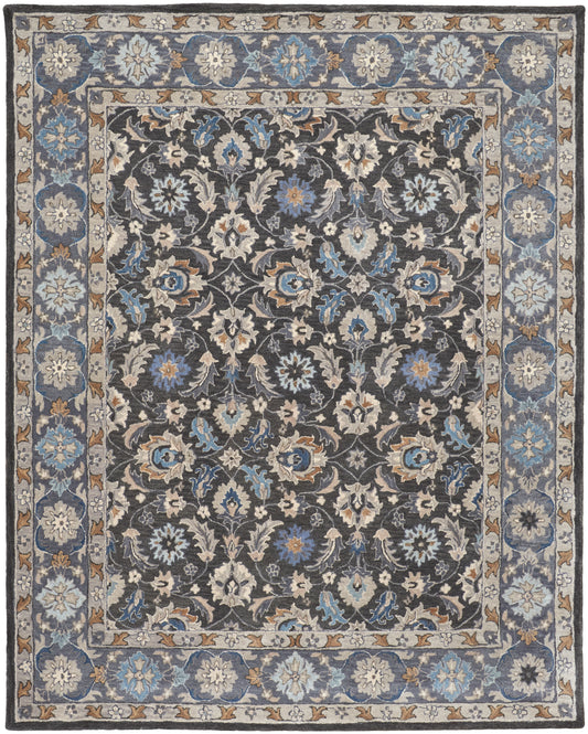 Rylan Transitional/Vintage/Casual Taupe/Blue/Ivory Accent Rug