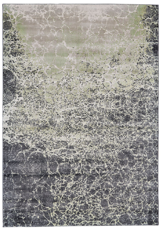 Katari Transitional/Casual Watercolor/Abstract Gray/Green/Ivory - Feizy Rug