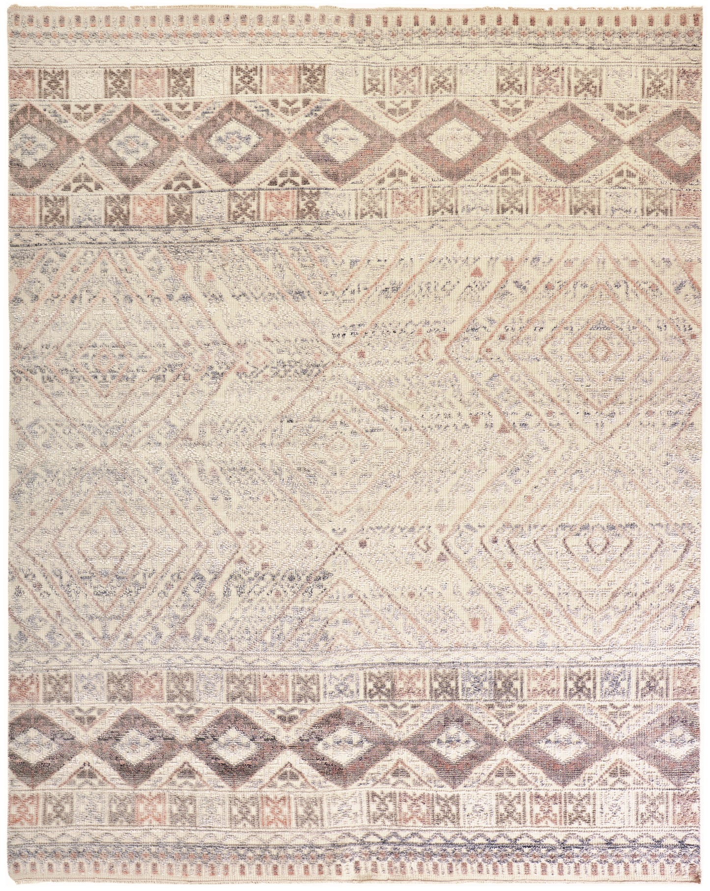 Payton Transitional/Farmhouse/Scandinavian Diamond/Trellis & Lattice Gray/Ivory/Pink - Feizy Rug