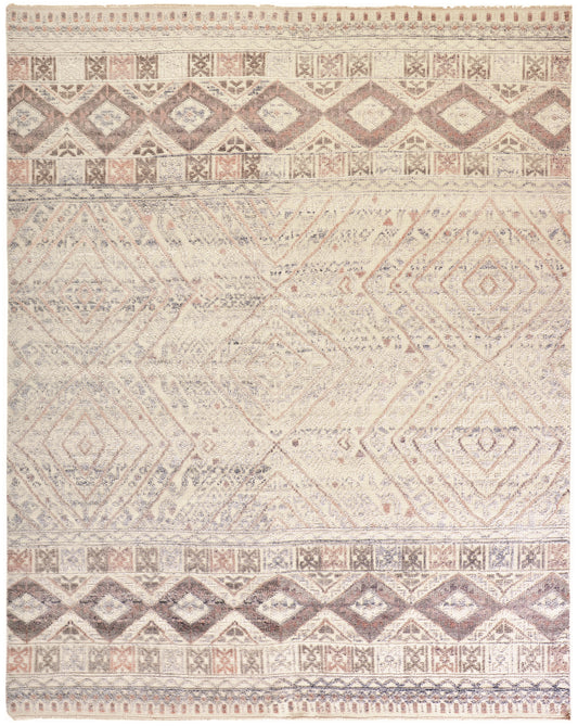 Payton Transitional/Farmhouse/Scandinavian Diamond/Trellis & Lattice Gray/Ivory/Pink - Feizy Rug