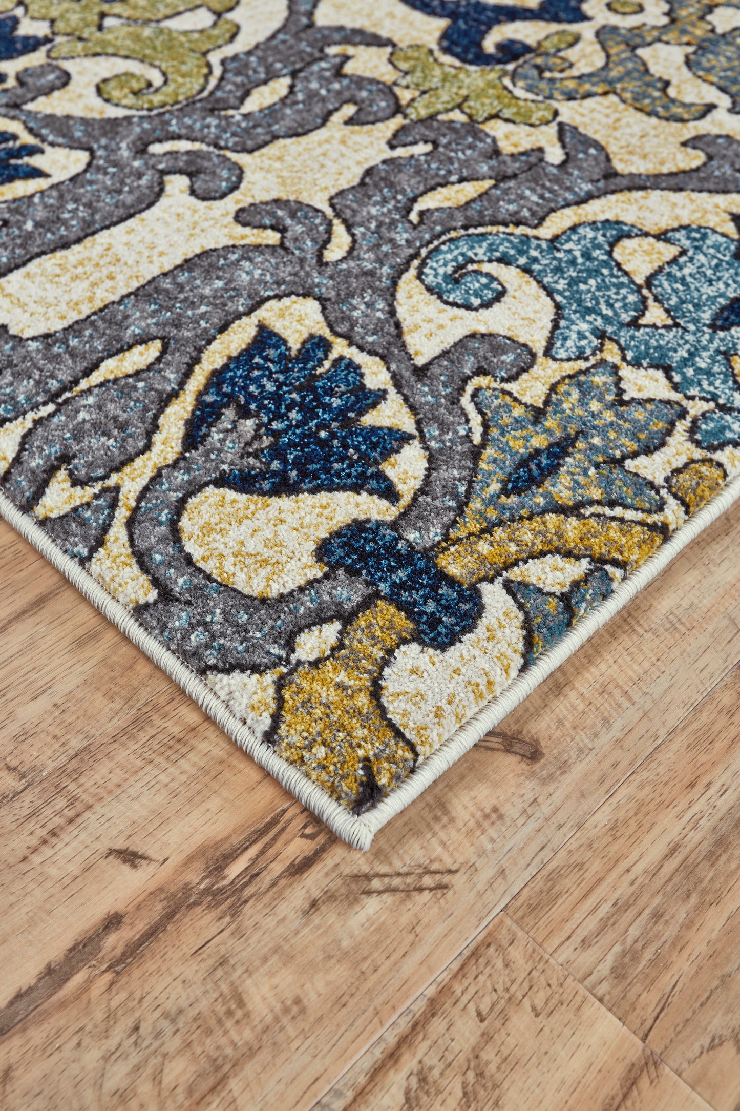 Brixton Modern/Bohemian & Eclectic/Cottage Floral & Botanical/Damask Gray/Green/Tan - Feizy Rug