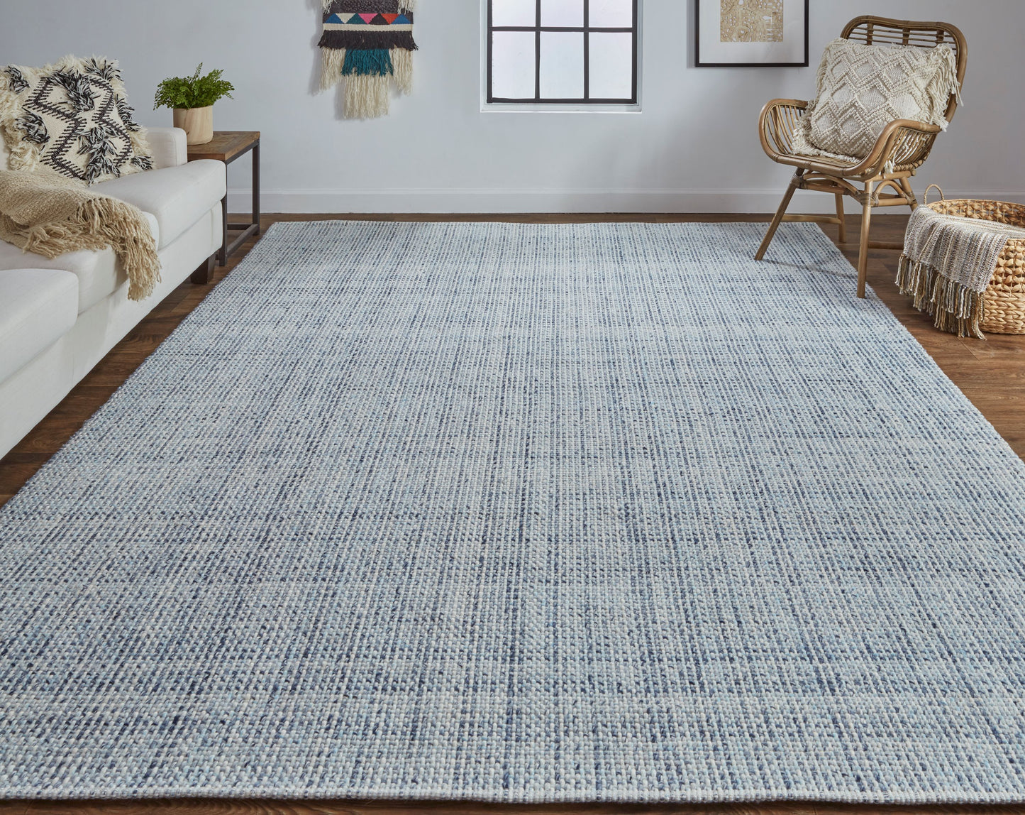 Naples Transitional/Casual/Nautical & Coastal Solid/Stripes Gray/Ivory/Blue - Feizy Rug