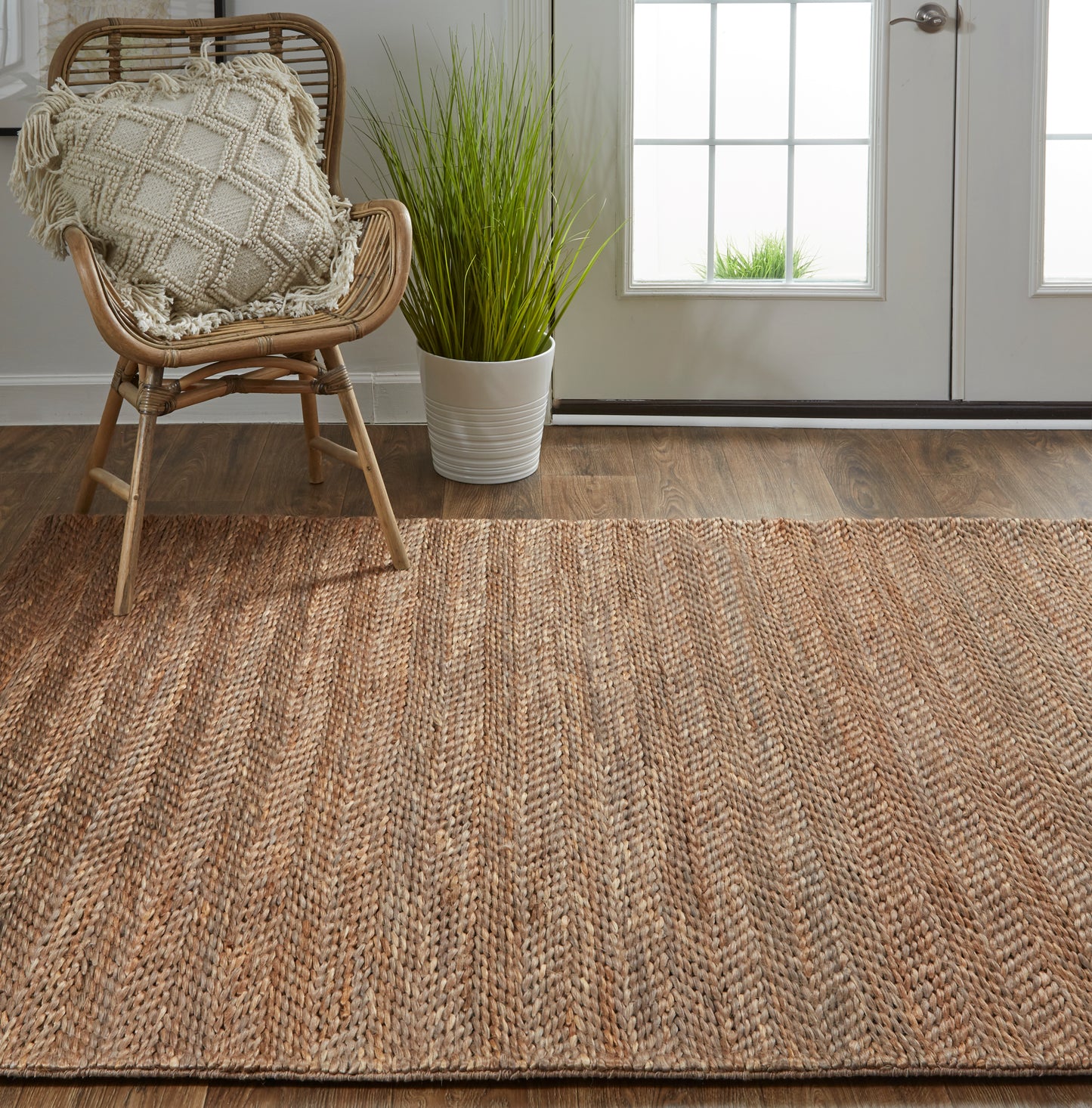 Kaelani Transitional/Casual Geometric/Solid Brown/Gray - Feizy Rug
