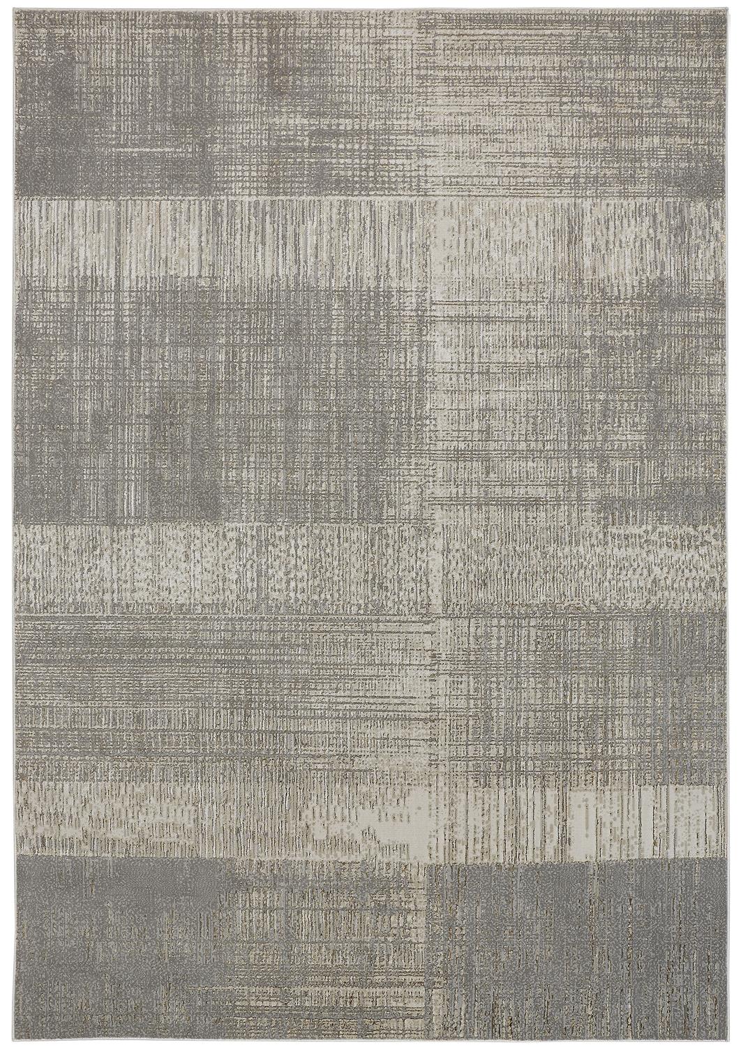 Aura Modern/Casual/Industrial Gray/Ivory Accent Rug