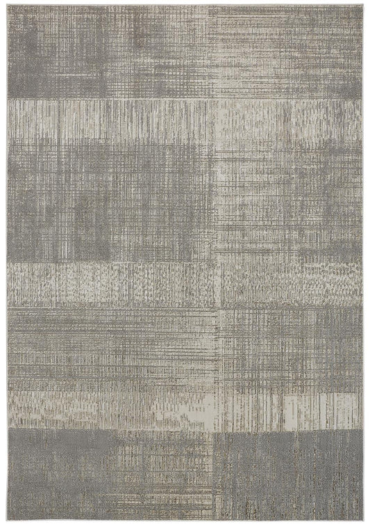 Aura Modern/Casual/Industrial Gray/Ivory Area Rug