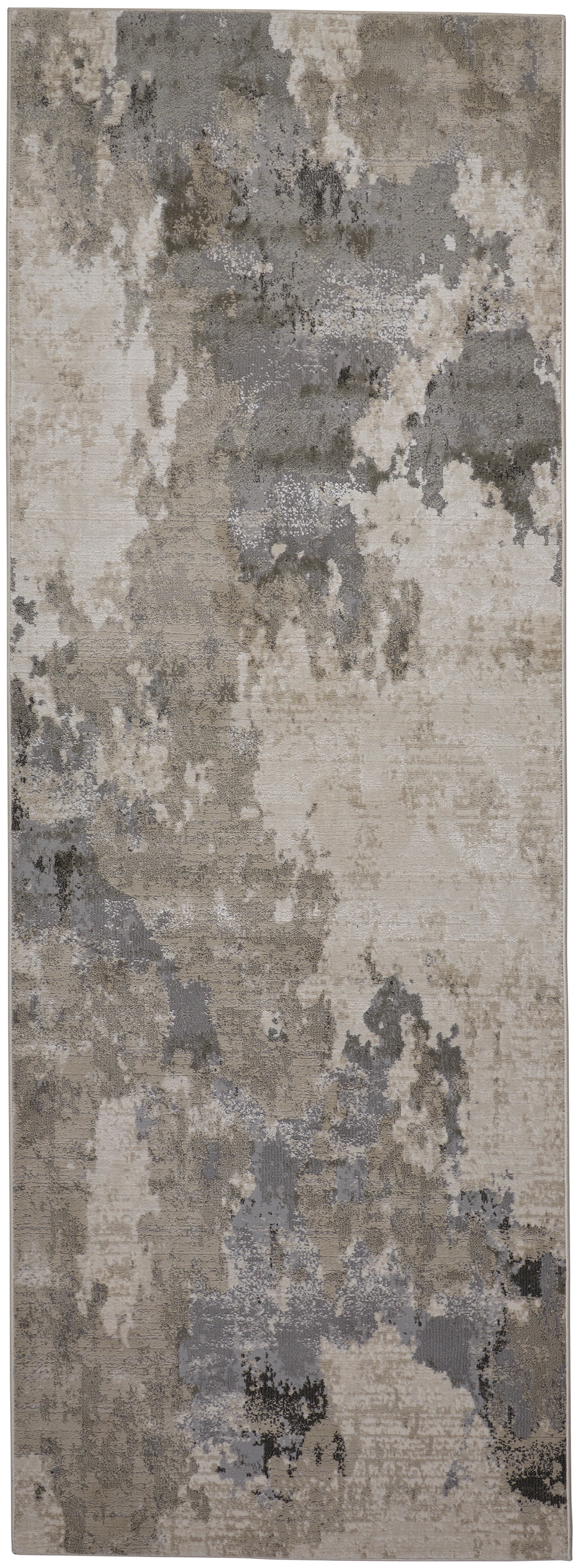 Prasad Modern/Casual Ivory/Gray Runner  Feizy Rugs Small Parcel,Feizy Rugs,Prasad,Ivory/Gray,2'10" x 7'10",Runner,Polypropylene/Polyester,Modern/Casual,Turkey