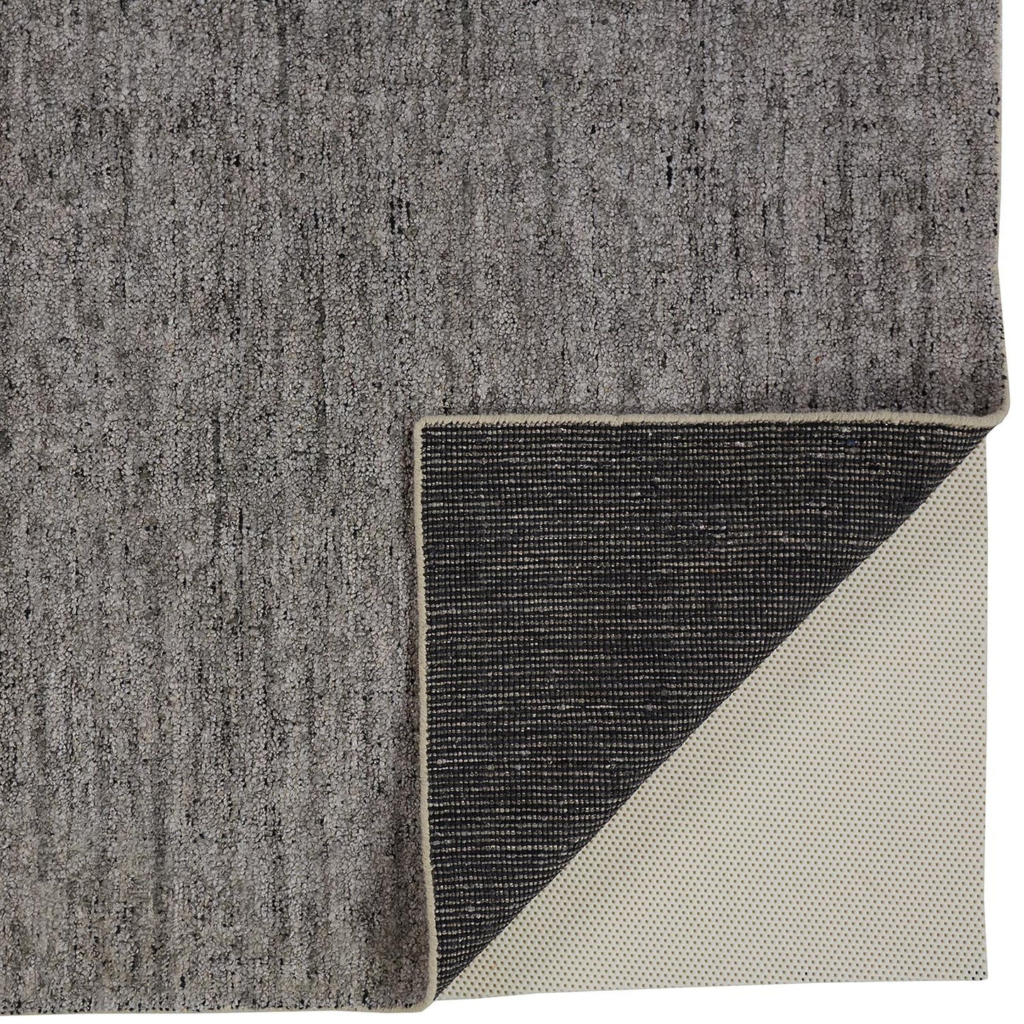 Delino Transitional/Casual/Industrial Solid Gray/Black - Feizy Rug