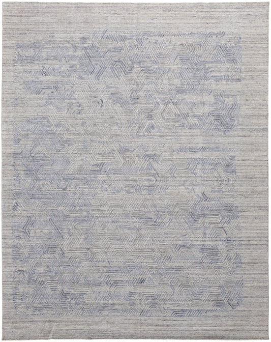 Elias Modern/Casual Abstract/Geometric/Distressed Gray/Blue - Feizy Rug