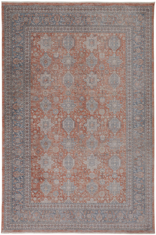 Marquette Transitional/Vintage/Casual Red/Orange/Blue Area Rug