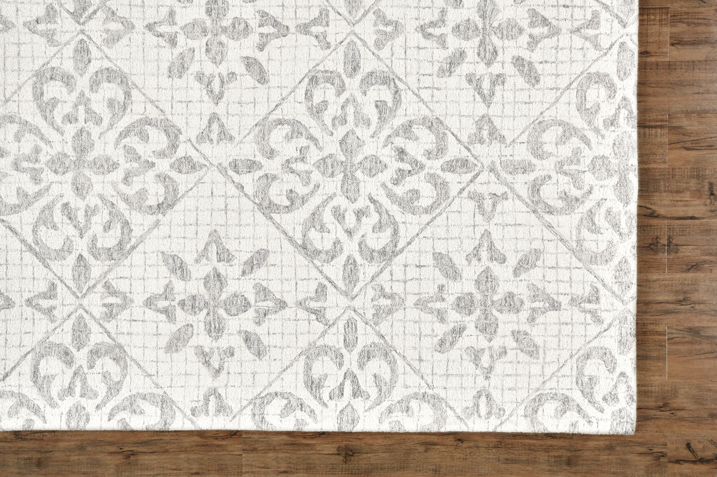 Rhett Transitional/Industrial/Bohemian & Eclectic Floral & Botanical/Abstract/Geometric Ivory/Gray - Feizy Rug