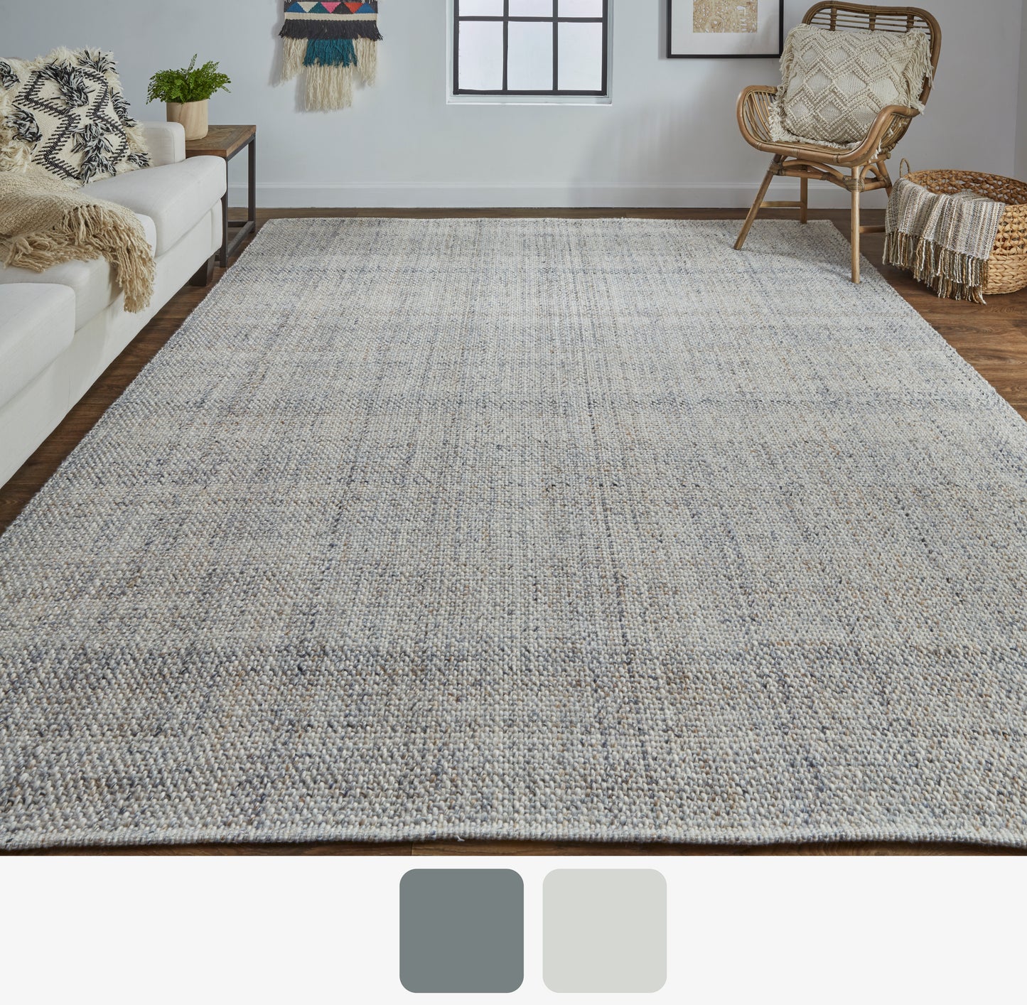 Naples Transitional/Casual/Nautical & Coastal Solid/Stripes Ivory/Tan/Gray - Feizy Rug