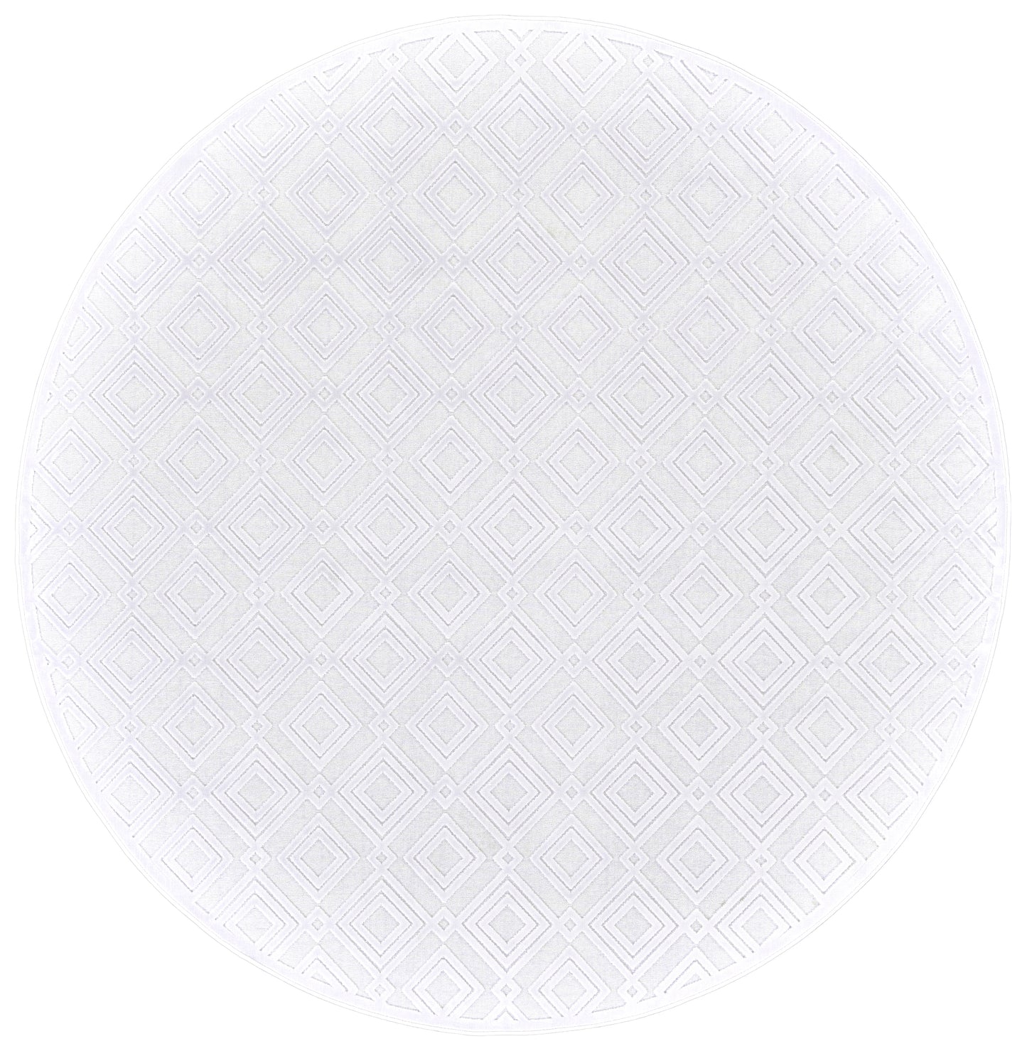 Saphir Mira Modern/Mid-Century Modern Geometric/Diamond/Solid White - Feizy Rug