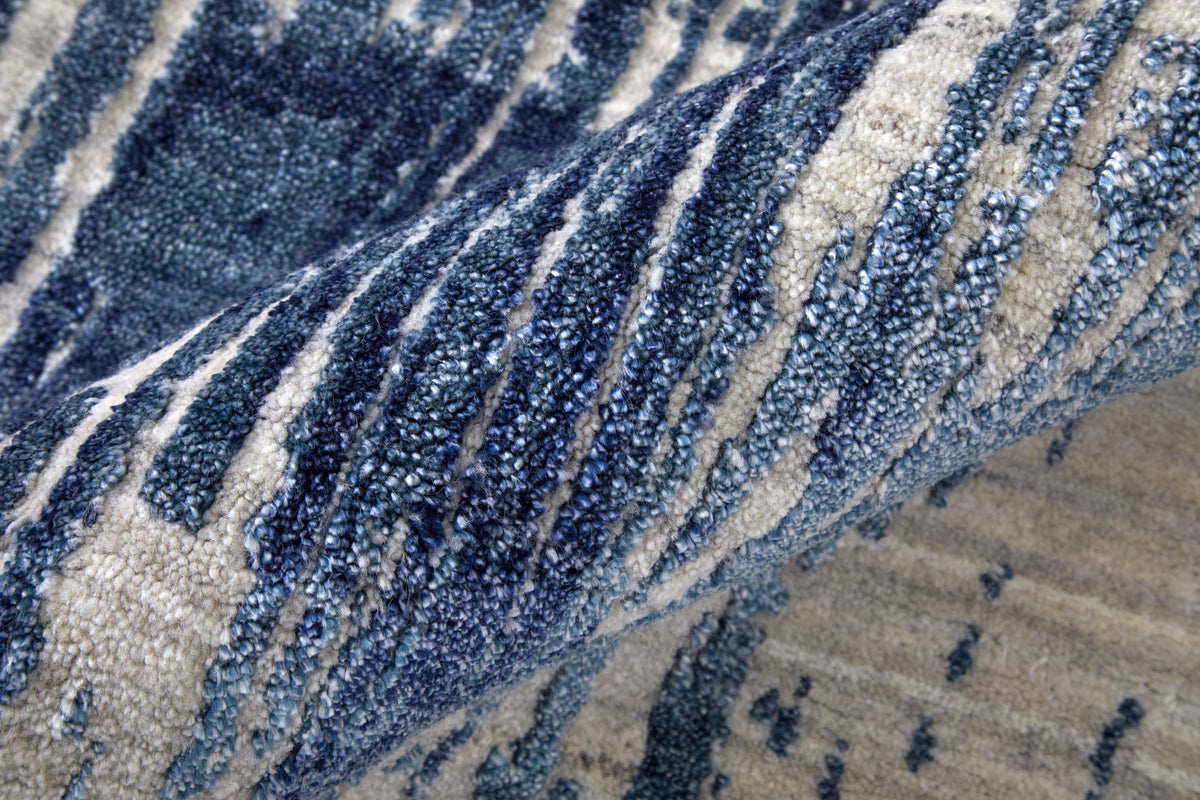 Eastfield Modern/Casual Abstract/Distressed Blue/Ivory 69AG - Feizy Rug