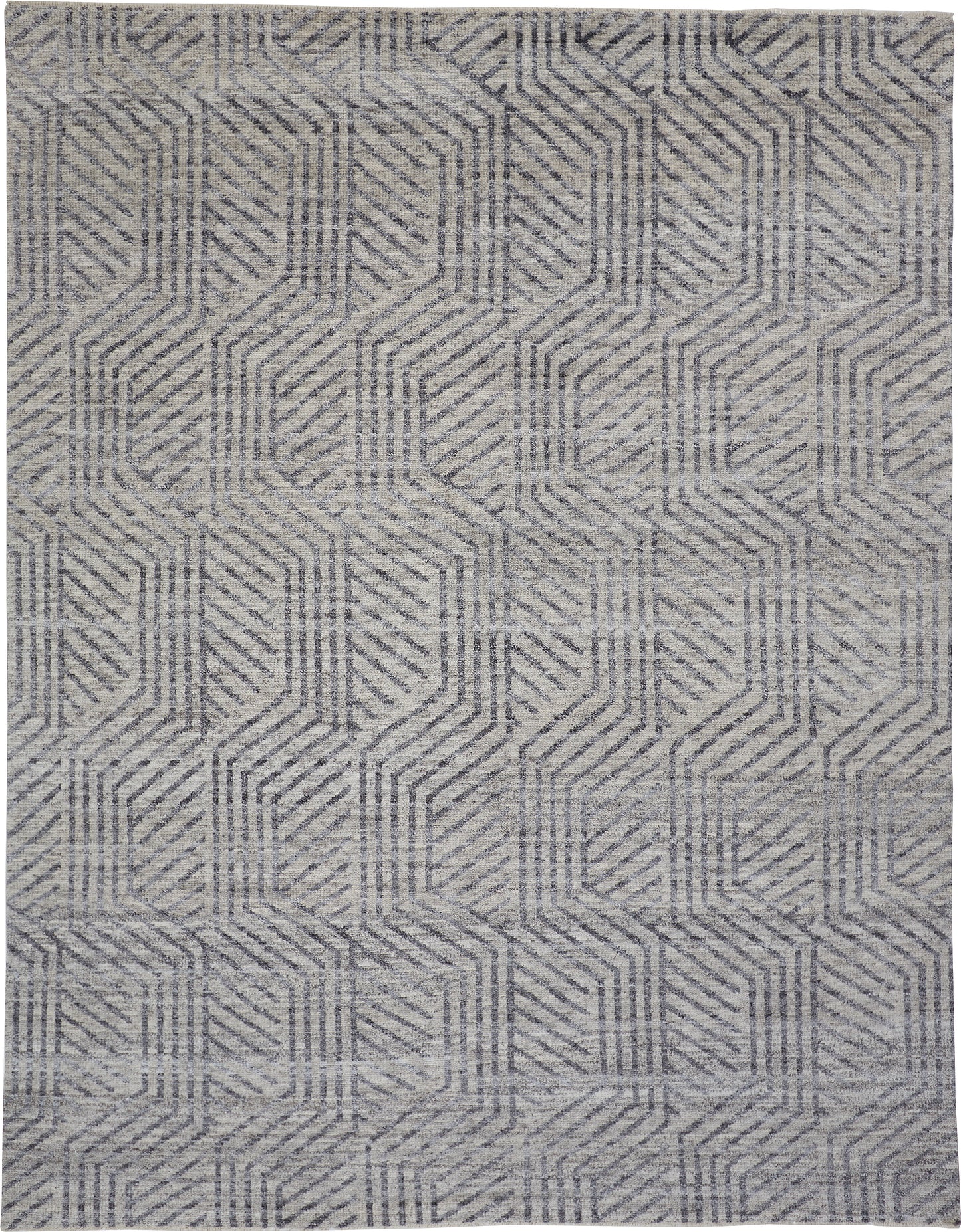 Vivien Modern/Classic/Casual Geometric/Abstract Gray/Tan - Feizy Rug