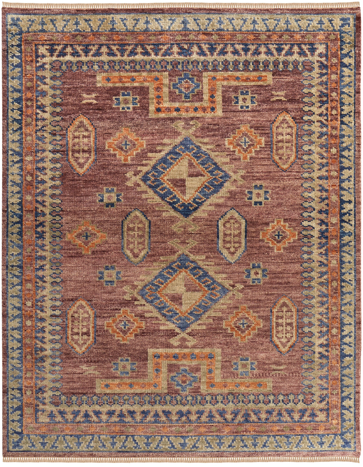 Fillmore Traditional/Bohemian & Eclectic Geometric/Diamond/Bordered Red/Green/Blue - Feizy Rug