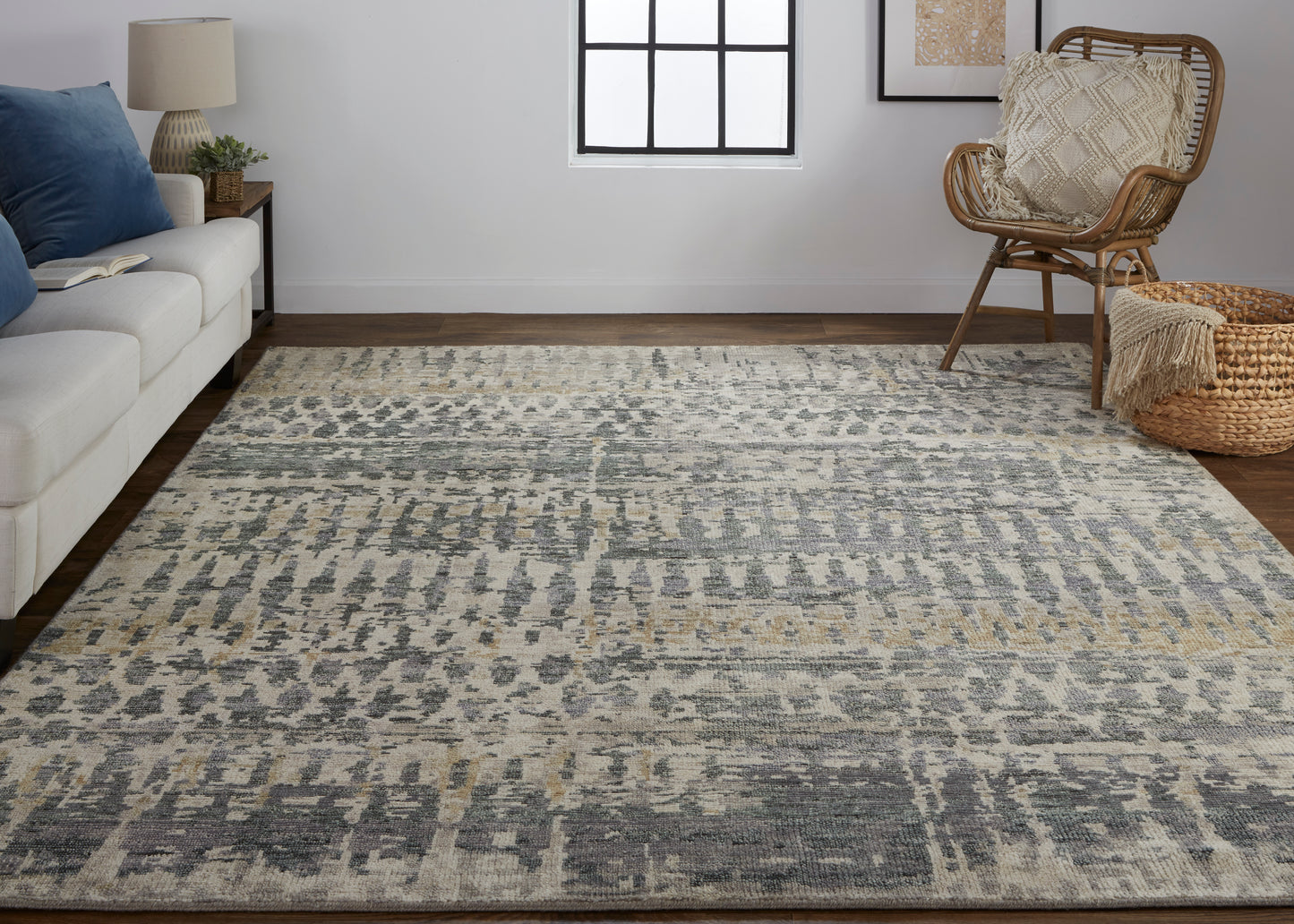 Palomar Transitional/Casual/Farmhouse Abstract/Geometric/Diamond Tan/Taupe - Feizy Rug