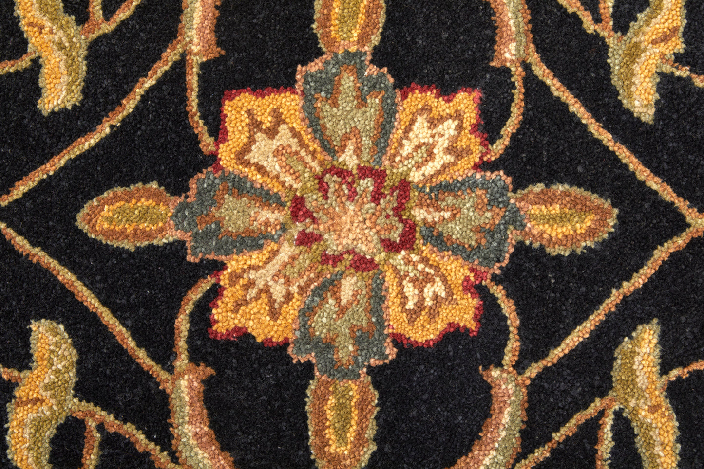Wagner Traditional/Classic/Vintage Oriental/Persian/Bordered Black/Gold/Tan - Feizy Rug